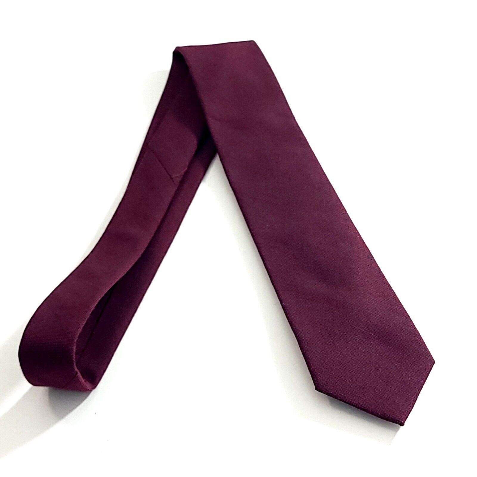 Van Heusen Van Heusen Purple Wool Polyester Skinny Tie Size ONE SIZE - 6 Thumbnail