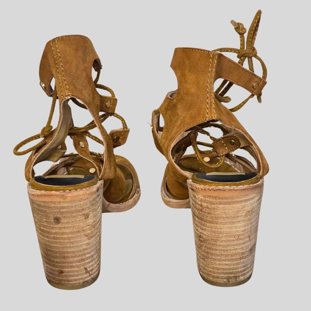 Dolce Vita Dolce Vita Lyndon Brown Suede Lace-Up Sandals 6.5 Size US 6.5 / IT 36.5 - 4 Thumbnail