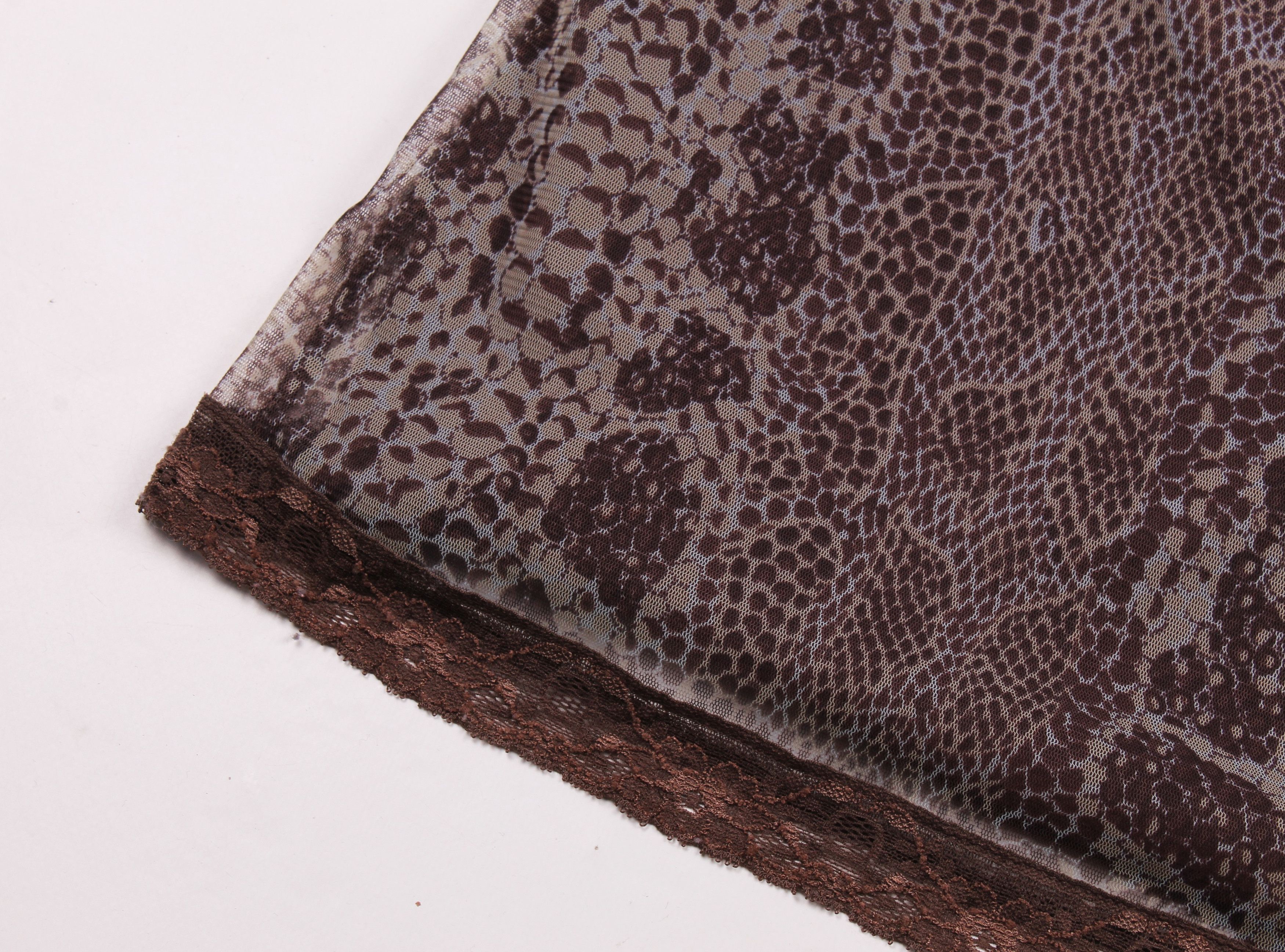 Vintage Vintage NAF NAF Snakeskin Print Y2K Mesh Slip Dress Size S / US 4 / IT 40 - 7 Thumbnail