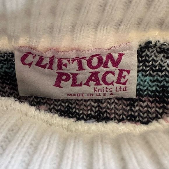 Vintage Vintage 80’s Clifton Place Geometric Patterned Sweater Size M / US 6-8 / IT 42-44 - 5 Thumbnail
