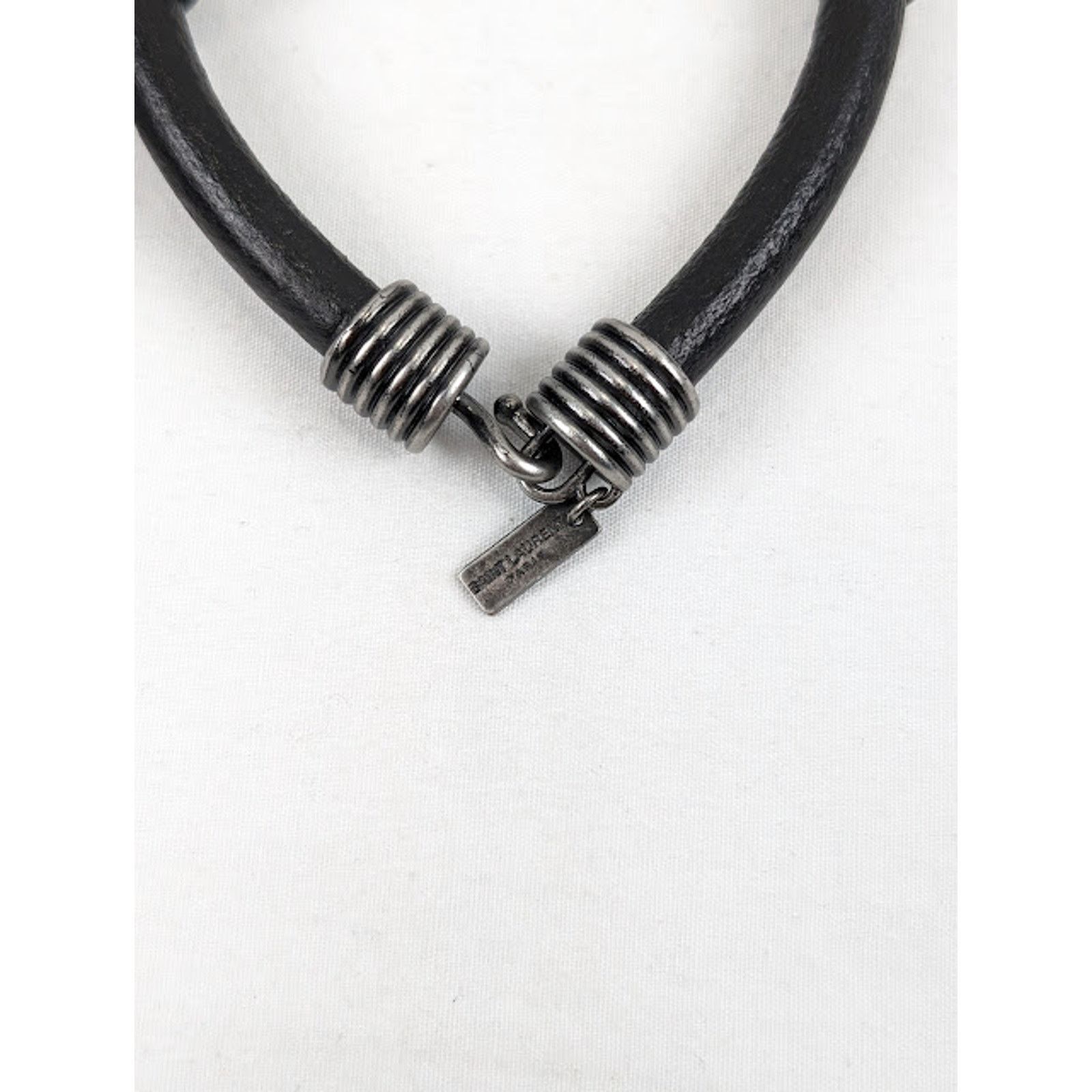 Saint Laurent Paris o1rshd1 Size: M / Beaded Cord Bracelet in Leather & Metal Size ONE SIZE - 4 Thumbnail