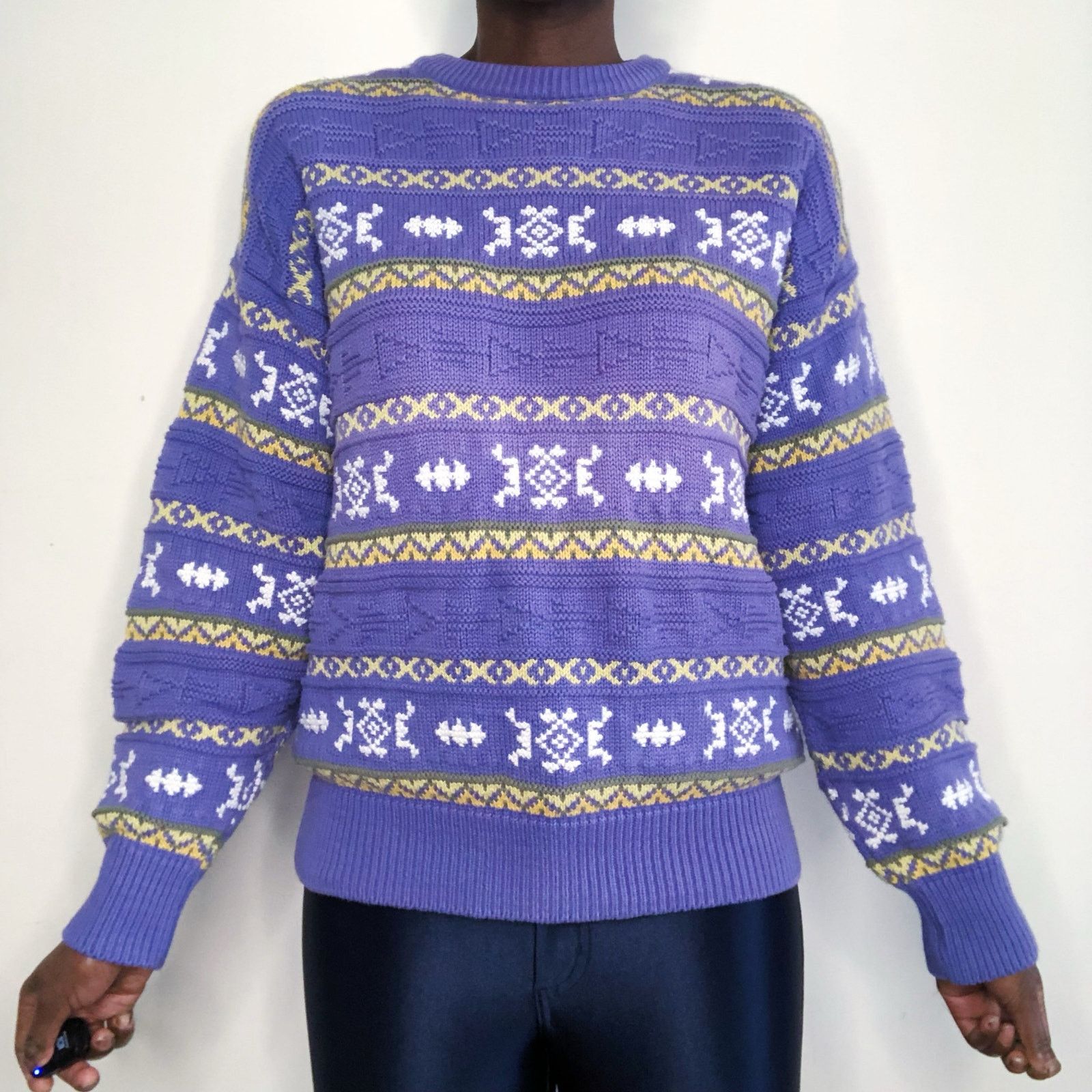 Liz Claiborne Vintage 1980s ClaiborneTextured Knit Cotton Sweater Size M Size US M / EU 48-50 / 2 - 1 Thumbnail