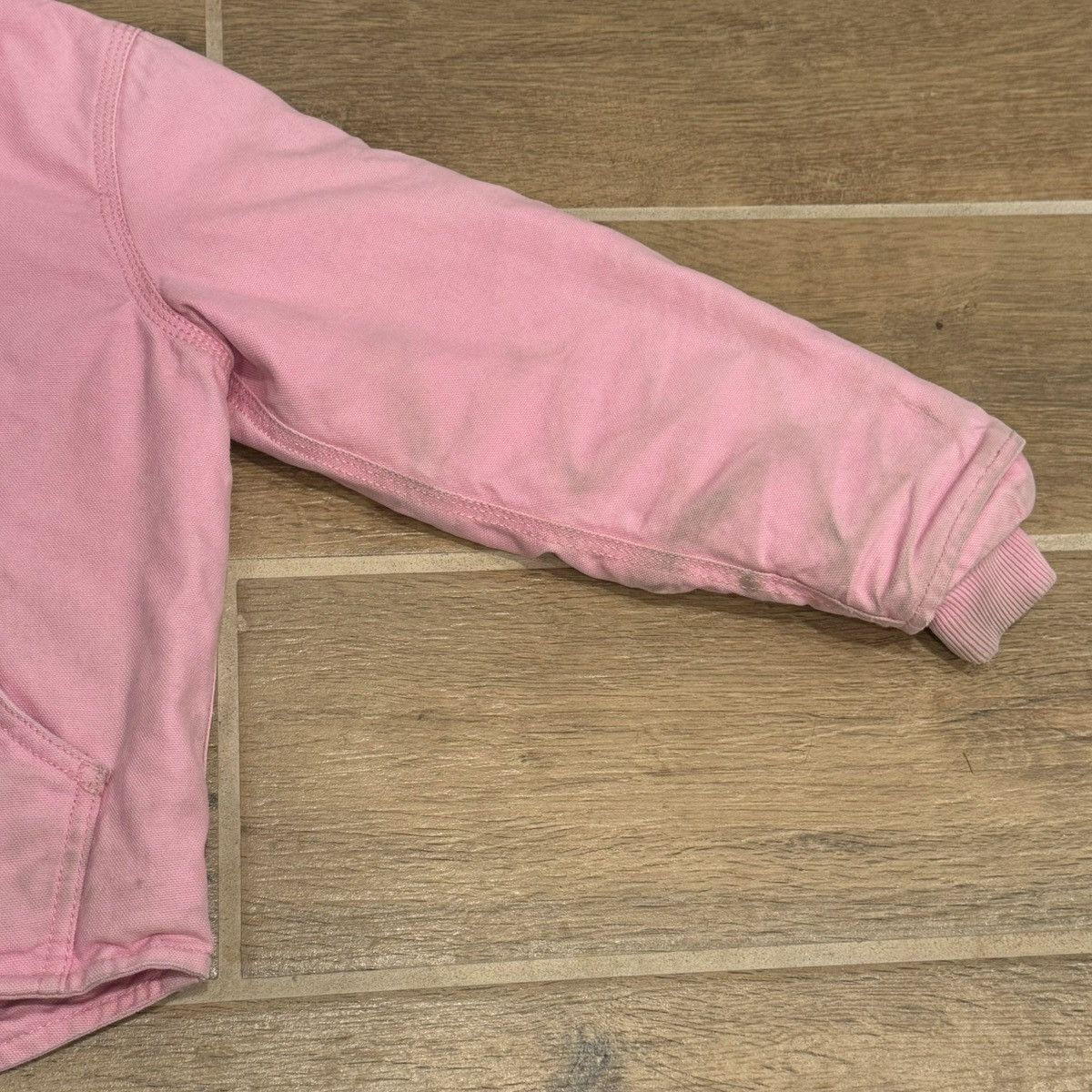 Carhartt × Carhartt Wip × Vintage Pink Carhartt Canvas Sherpa Lined Coat Jacket Youth XS (6) Size XXS / US 00 / IT 34 - 10 Thumbnail