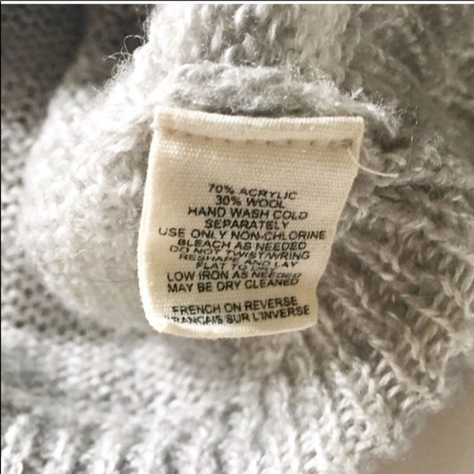 Anthropologie ANTHROPOLOGIE MOTH Stripe Turtleneck Grey White Wool Sweater Size S / US 4 / IT 40 - 7 Thumbnail