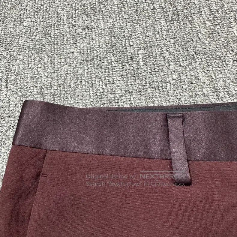 Dior Dior Burgundy satin stitching suit pants Size US 30 / EU 46 - 2 Thumbnail