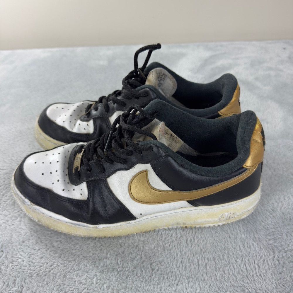 Nike Nike Air Force 1 Low Black White Metallic Gold Men’s Size 9 Size US 9.5 / EU 42-43 - 7 Thumbnail