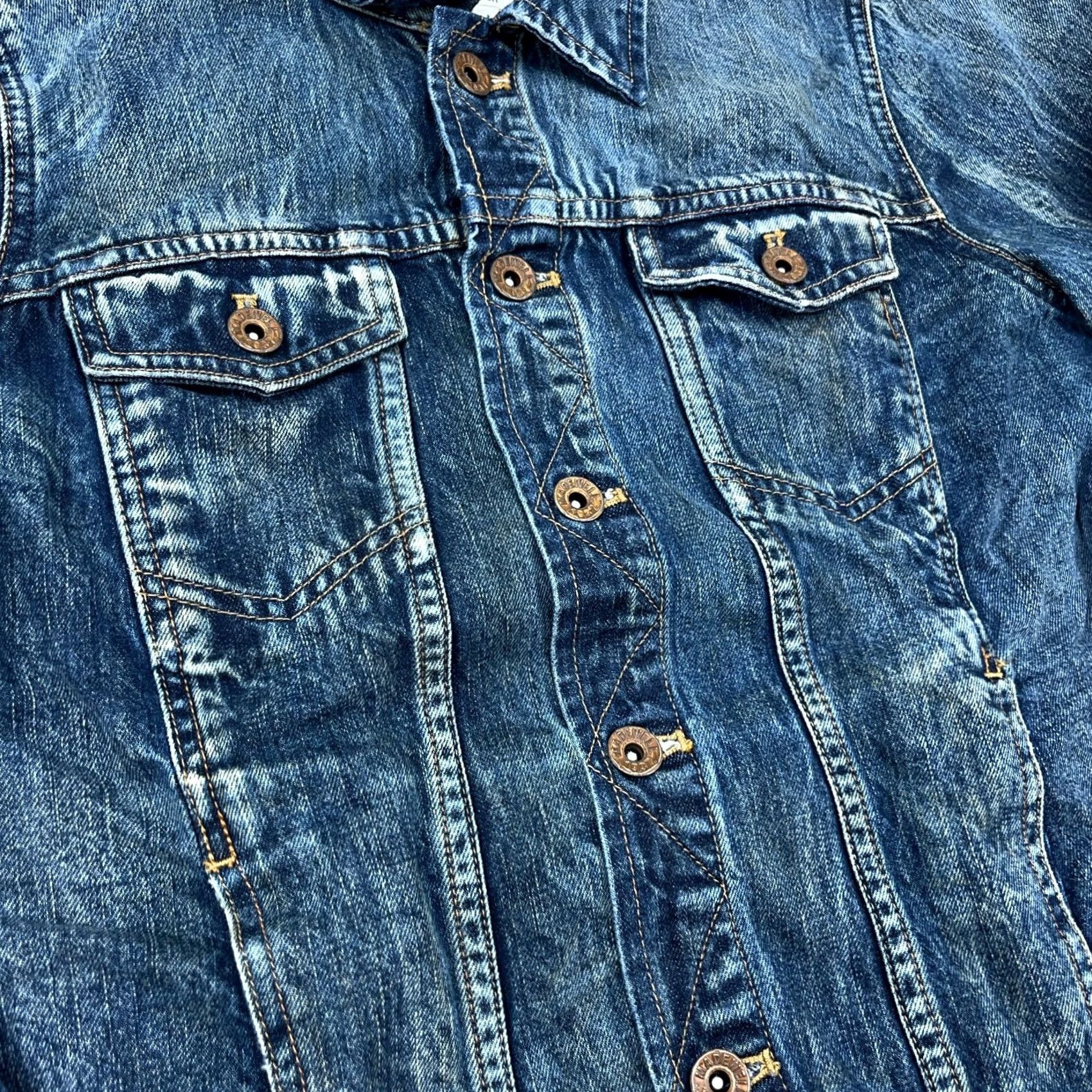 Madewell Madewell Jacket Women M Denim Blue Jean Dark Wash Faded Trucker Retro 80s 90s Hipster Modern Classic Biker All Seasons Pockets Size 32" / US 10 / IT 46 - 4 Thumbnail