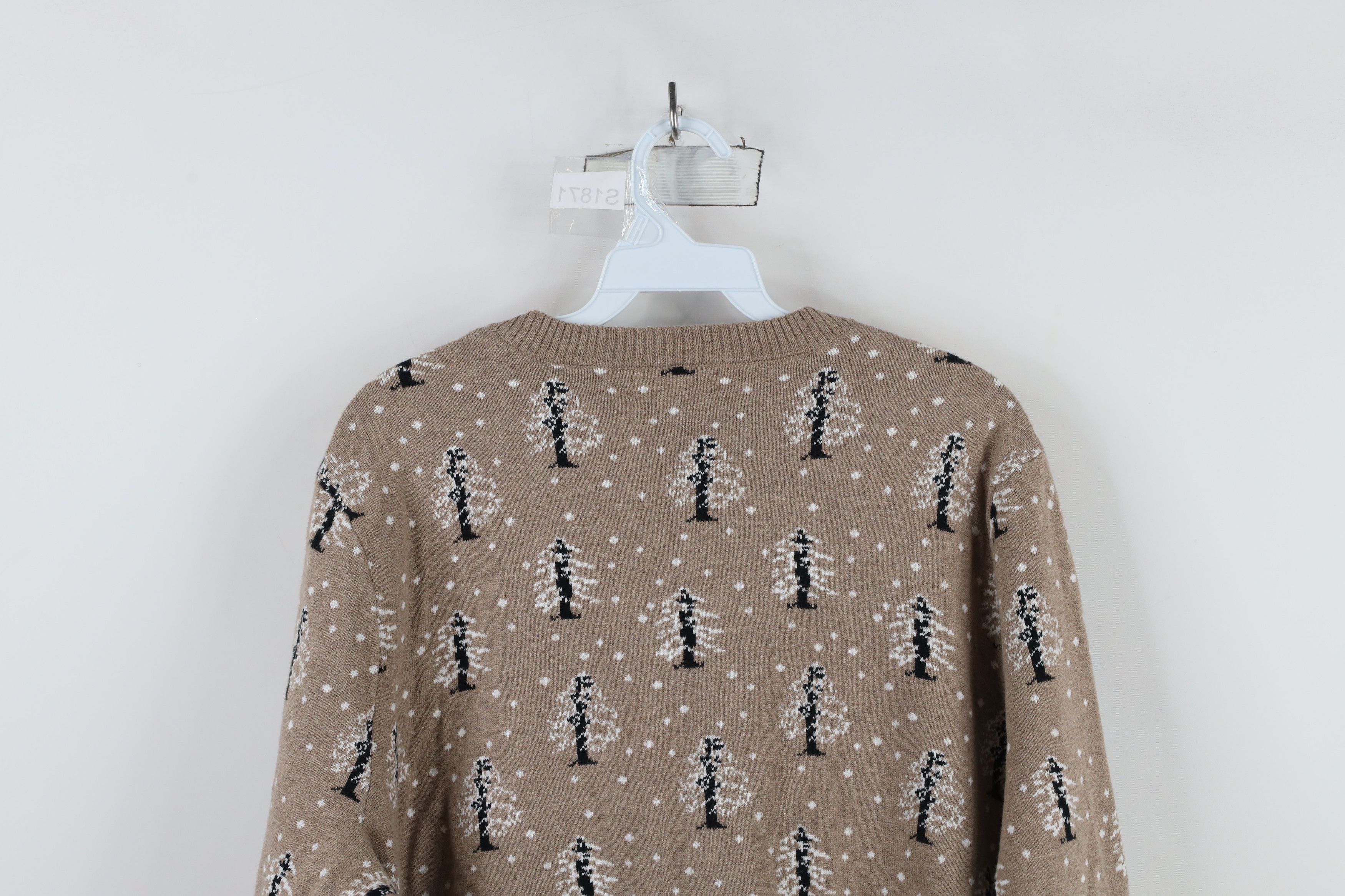 Lands' End × Vintage Vintage Lands End Tree All Over Print Knit Cardigan Sweater Size XL / US 12-14 / IT 48-50 - 10 Thumbnail