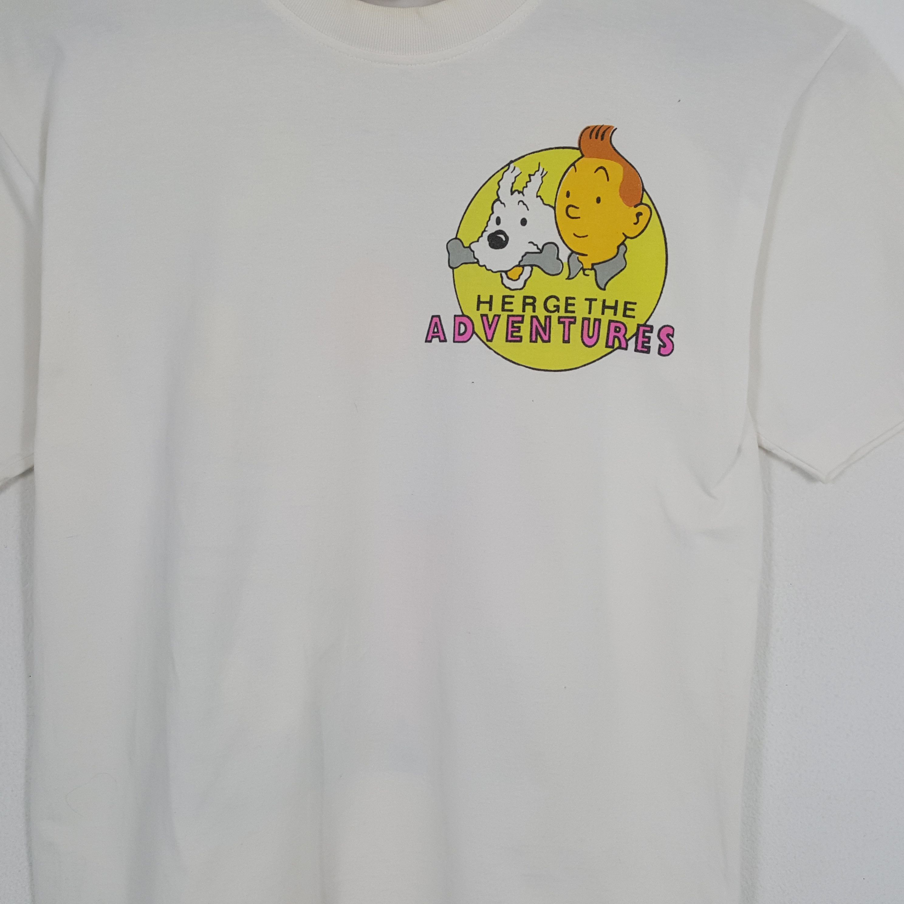 Vintage HERGES ADVENTURE OF TINTIN Cartoon Streetwear Tshirt Size US M / EU 48-50 / 2 - 4 Thumbnail