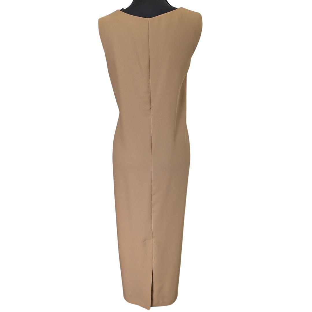 Vintage Vintage R&M Dark Tan Pencil Dress with Back Slit Size XL / US 12-14 / IT 48-50 - 2 Thumbnail