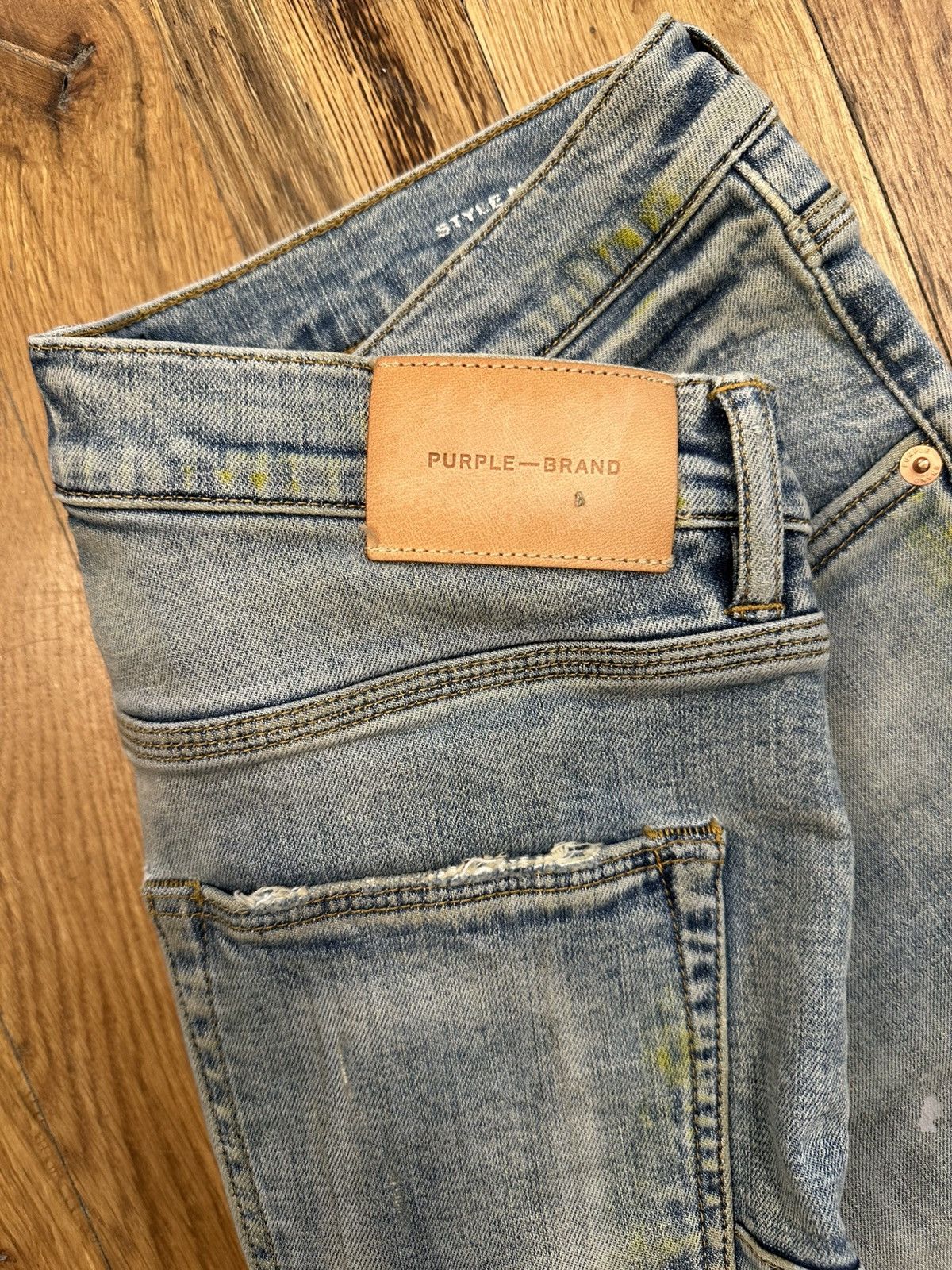 Purple Brand Purple Brand Knee Hole Highlight Blue Denim Jeans Size 32 Size US 32 / EU 48 - 4 Thumbnail