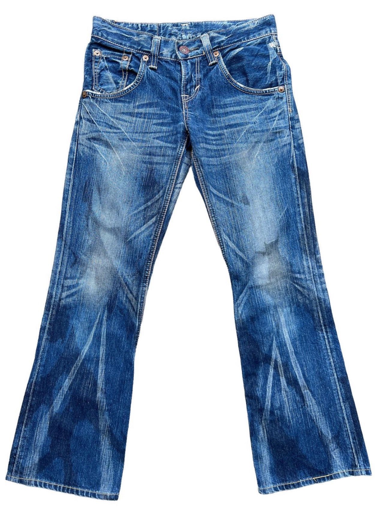 Edwin Vintage Edwin Blue Trip Distressed Flare Denim Jeans 29x29 Size 29" - 2 Thumbnail