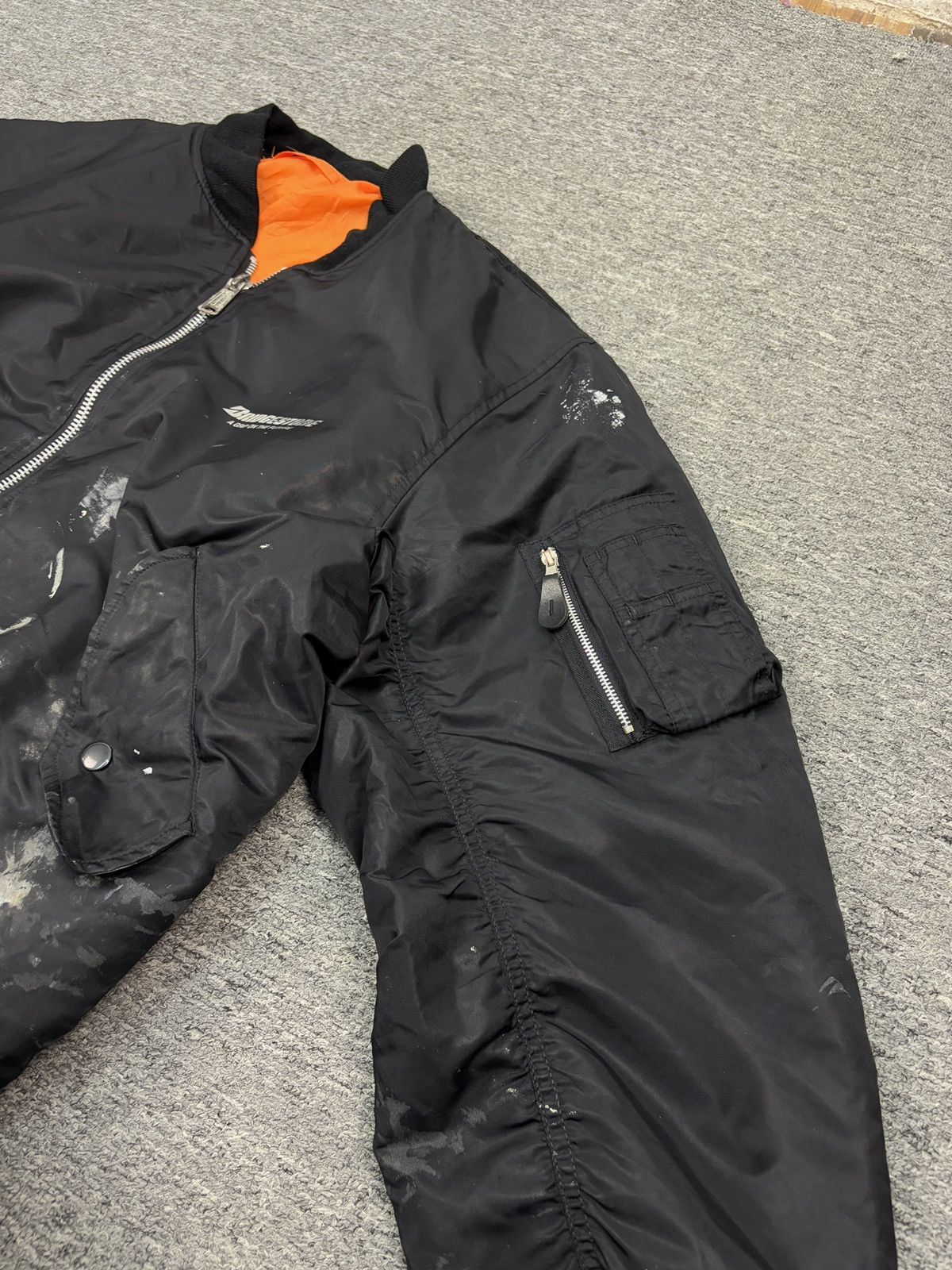 Japanese Brand Vintage Intermediate Ma-1 Flight Bomber Jacket Bridgestone Size US XL / EU 56 / 4 - 8 Thumbnail