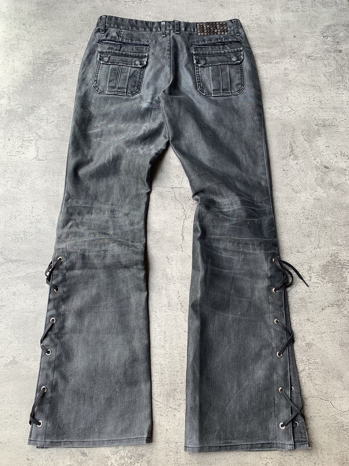 5351 POUR LES HOMMES ABAHOUSE (5351) lace up flare jeans Size US 30 / EU 46 - 5 Thumbnail
