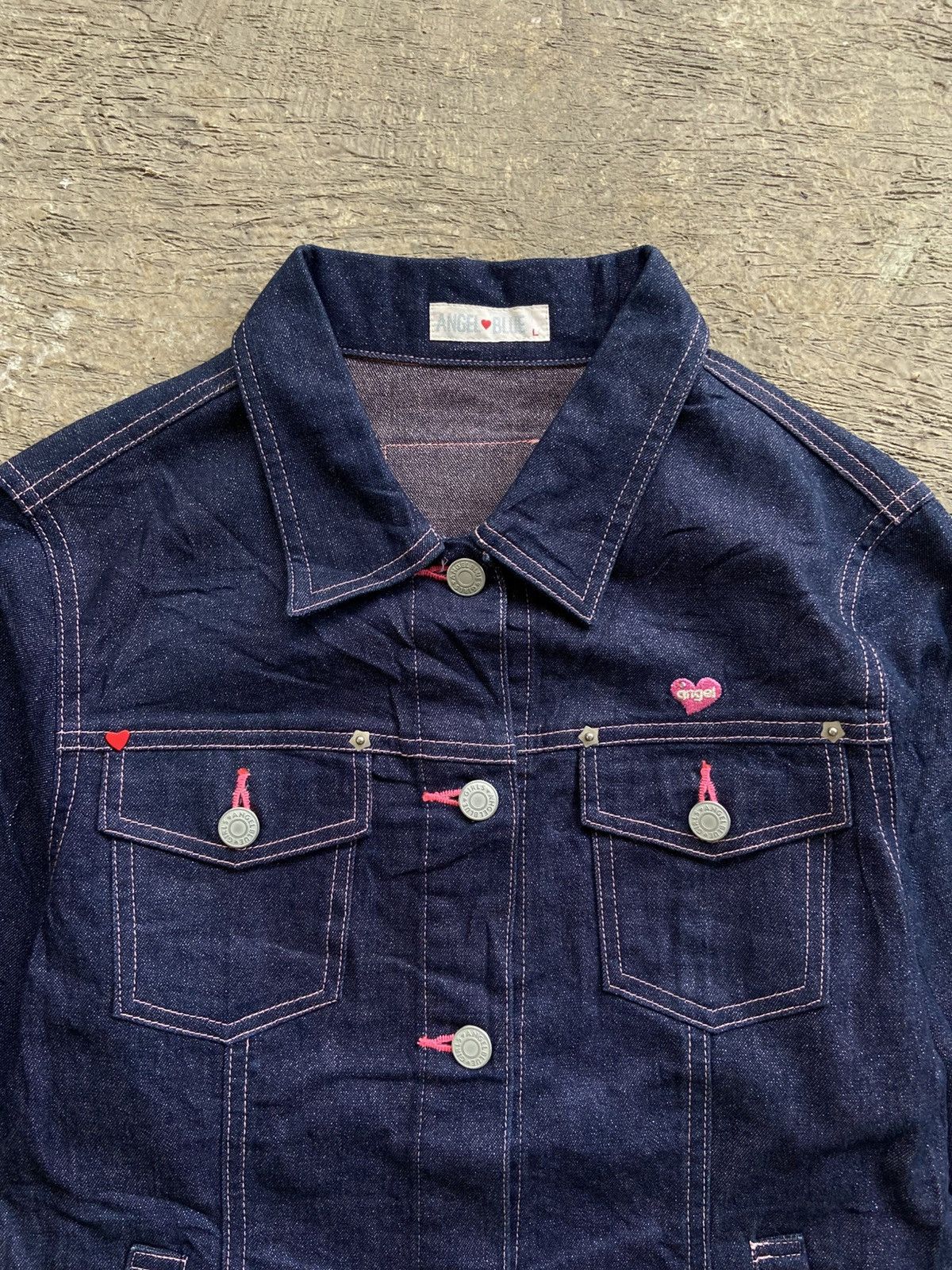 Angel Blue 1990s Angel Blue - Nakamura Kun Cute Girls Denim Jacket Size L / US 10 / IT 46 - 3 Thumbnail