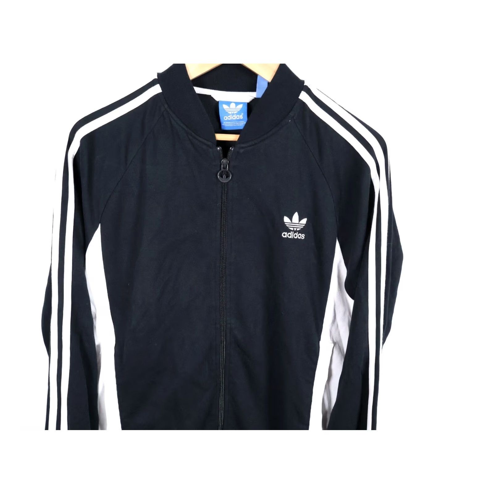 Adidas adidas Trefoil Track Jacket Men Large Black White Cotton Polyester Zip Up Size US L / EU 52-54 / 3 - 4 Thumbnail