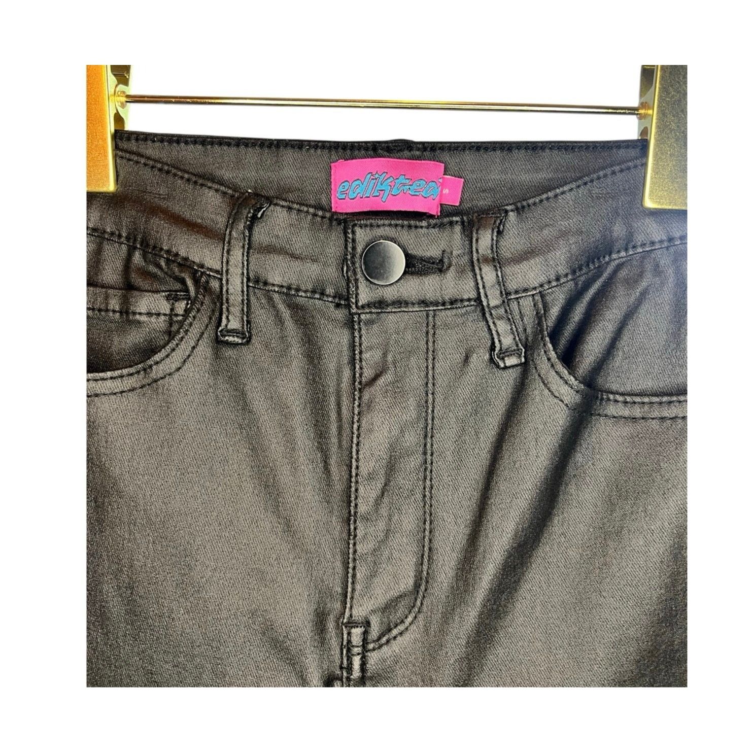 Other Edikted Luna Faux Leather Flare Pants Black High Rise Small Size 26" / US 2 / IT 38 - 5 Thumbnail