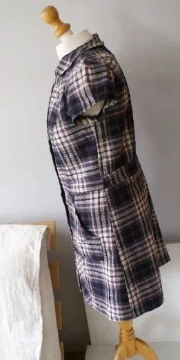 Japanese Brand Vintage Purple Plaid Mini Dress – 90s Y2K Button Up Outfit Size S / US 4 / IT 40 - 2 Thumbnail