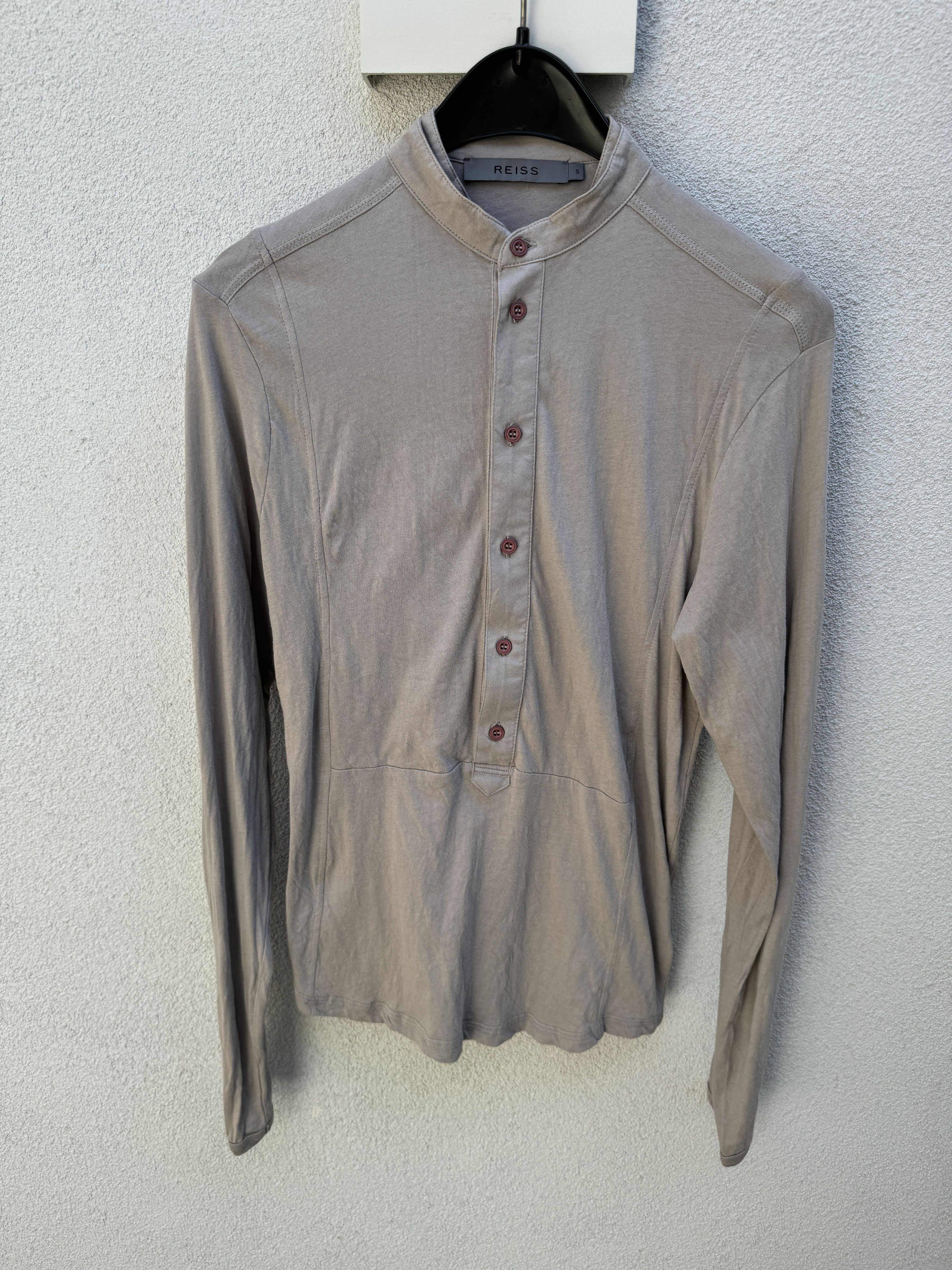 Reiss REISS Men Shirt Grey Beige Fine Egyptian Cotton Size S Size US S / EU 44-46 / 1 - 1 Thumbnail