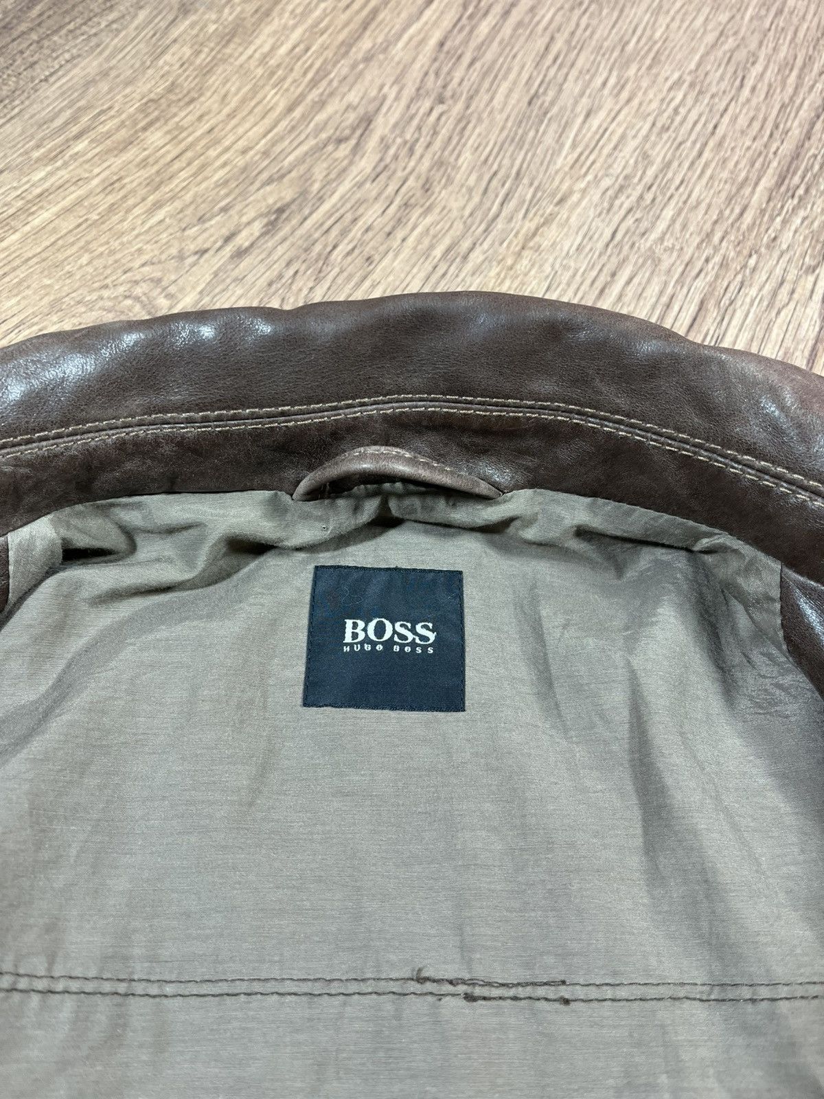 Hugo Boss Hugo Boss Nappa Brown Leather Bomber Rare Size US M / EU 48-50 / 2 - 16 Thumbnail