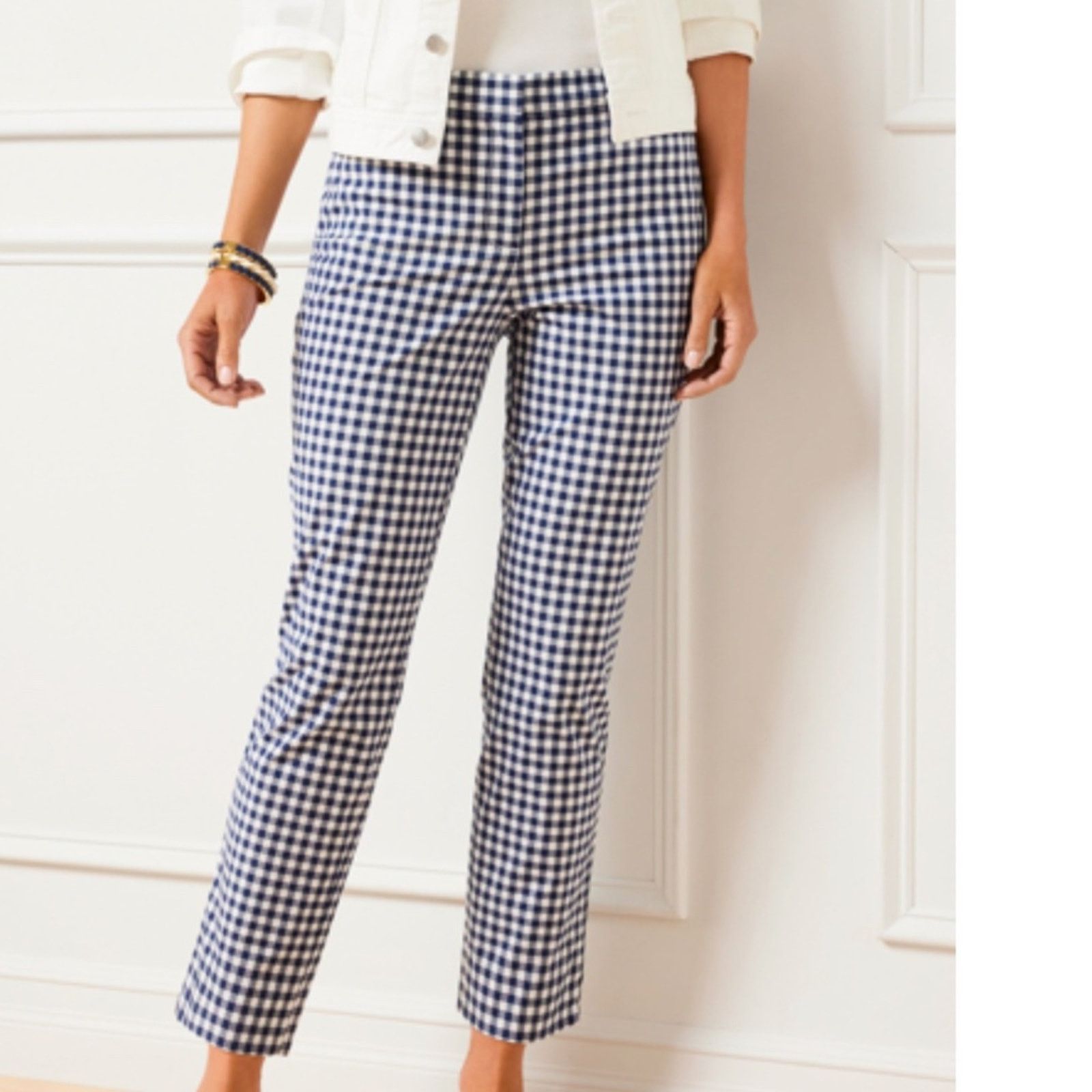 J.Crew J. Crew Women's Martie Side Zip Checkered Pants - 4T Size 27" / US 4 / IT 40 - 1 Thumbnail