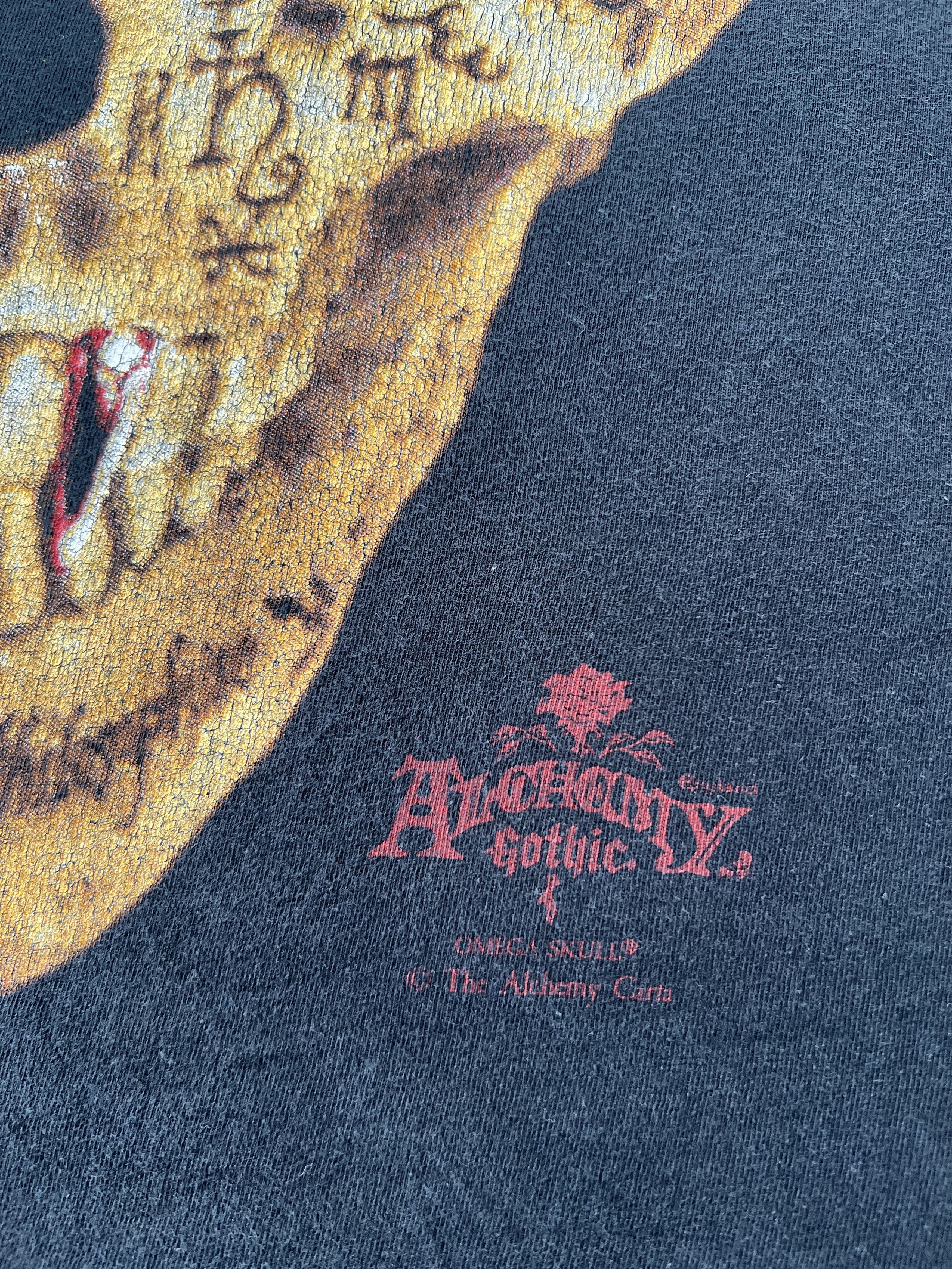 Vintage Vintage 90s Alchemy Gothic Omega Skull Long Sleeve T-shirt Size US L / EU 52-54 / 3 - 8 Thumbnail