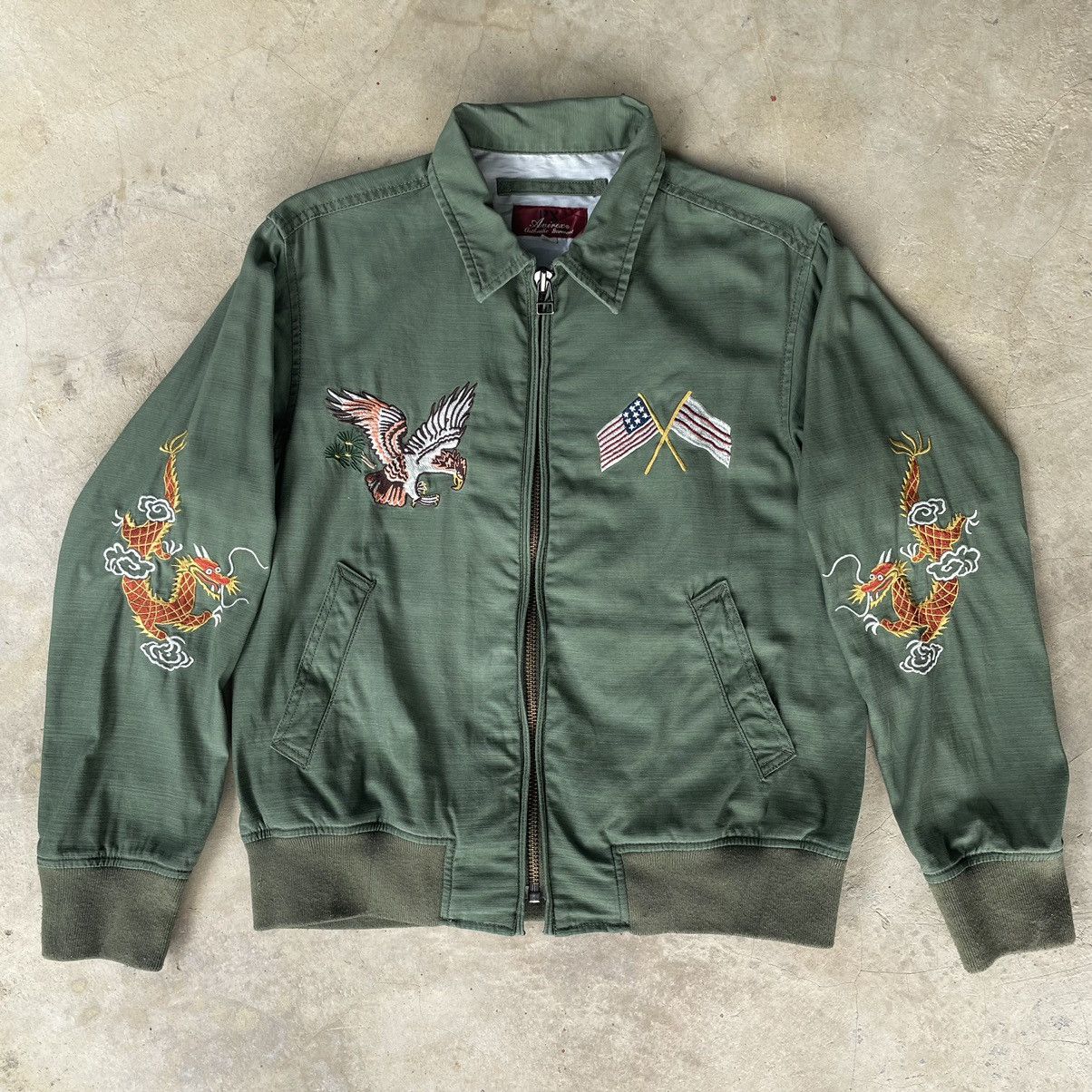 Avirex VINTAGE AVIREX MILITARY SUKAJAN EMBROIDERY COLLAR ZIP JACKET Size US S / EU 44-46 / 1 - 2 Thumbnail