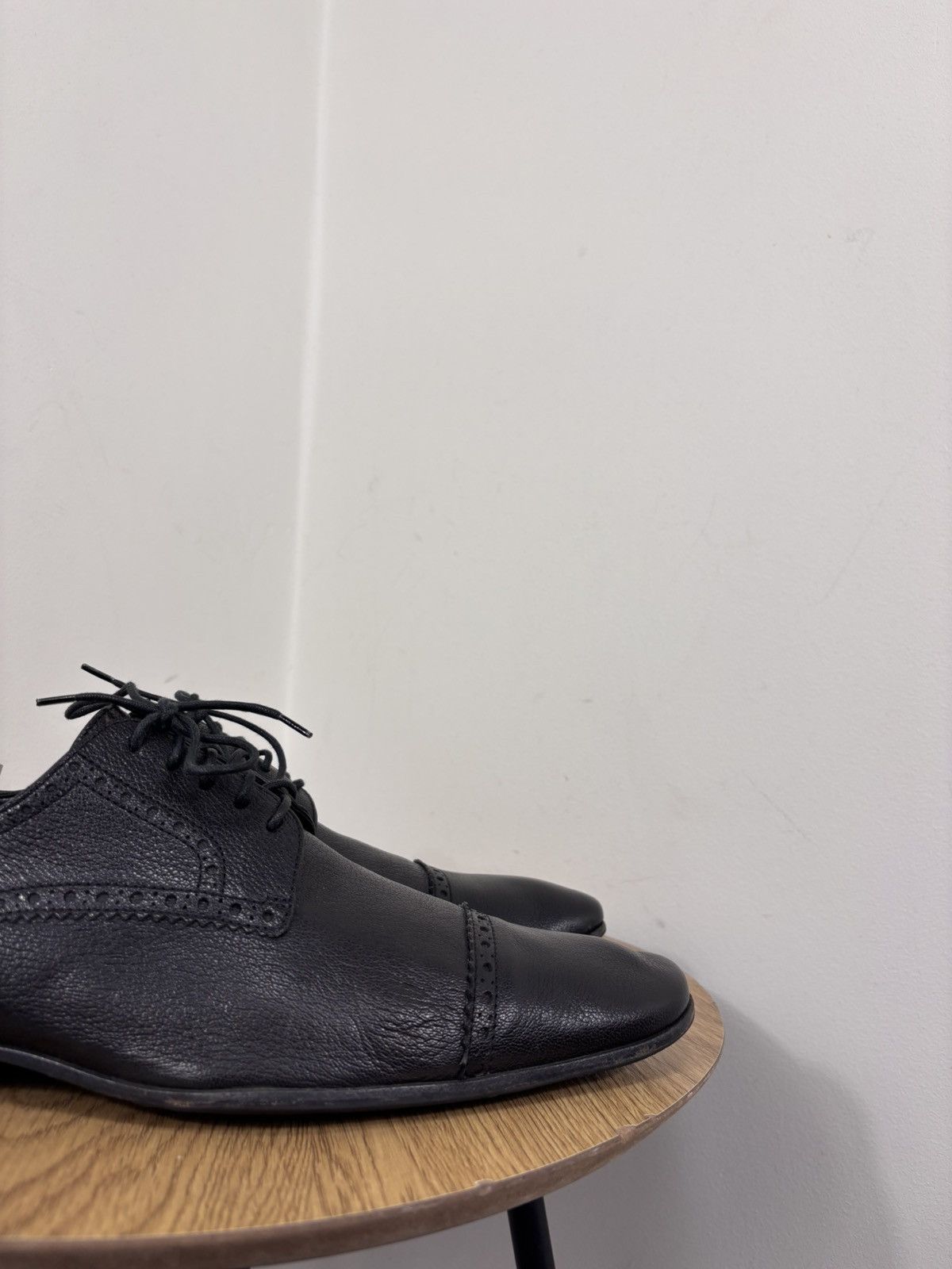 Bally Bally Daniell Men’s Black Grained Leather Brogue Derby Shoes Size US 9 / EU 42 - 4 Thumbnail