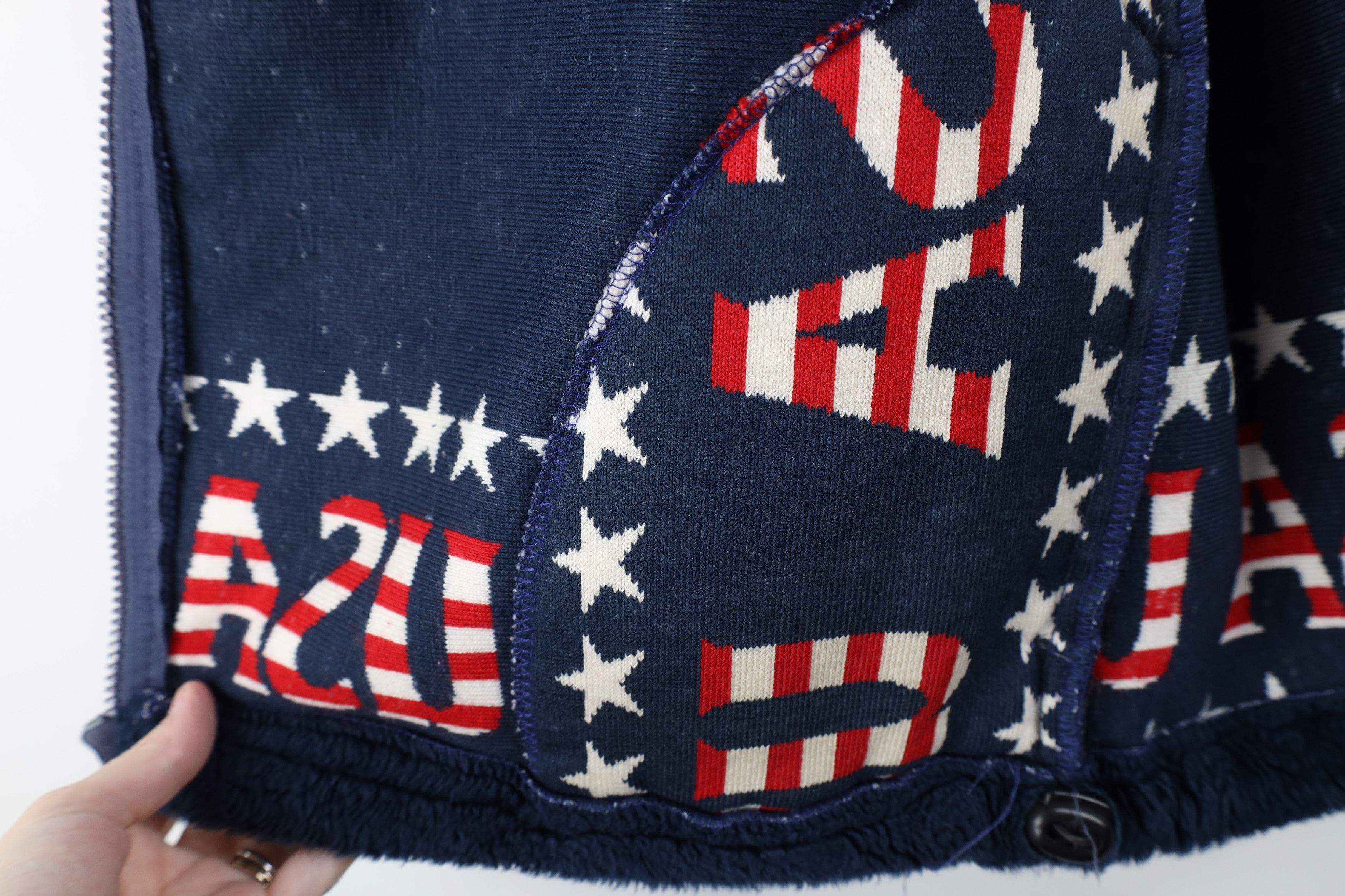 Vintage Vintage 90s Streetwear Flag All Over Print Fleece Jacket USA Size US M / EU 48-50 / 2 - 11 Thumbnail
