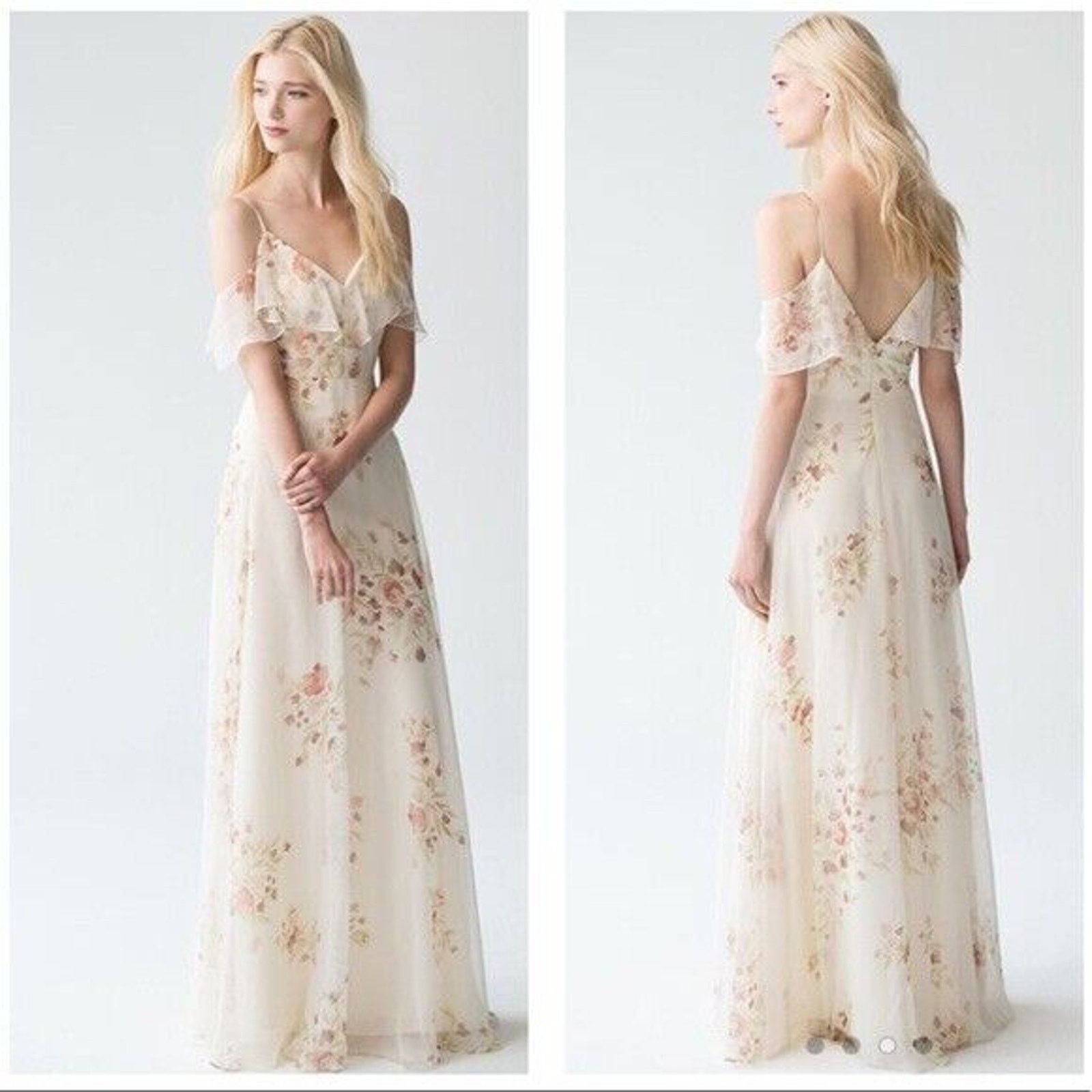 Other Jenny Yoo Mila Bridesmaid Gown Dress Eden Ivory Floral 8 Size M / US 6-8 / IT 42-44 - 10 Thumbnail