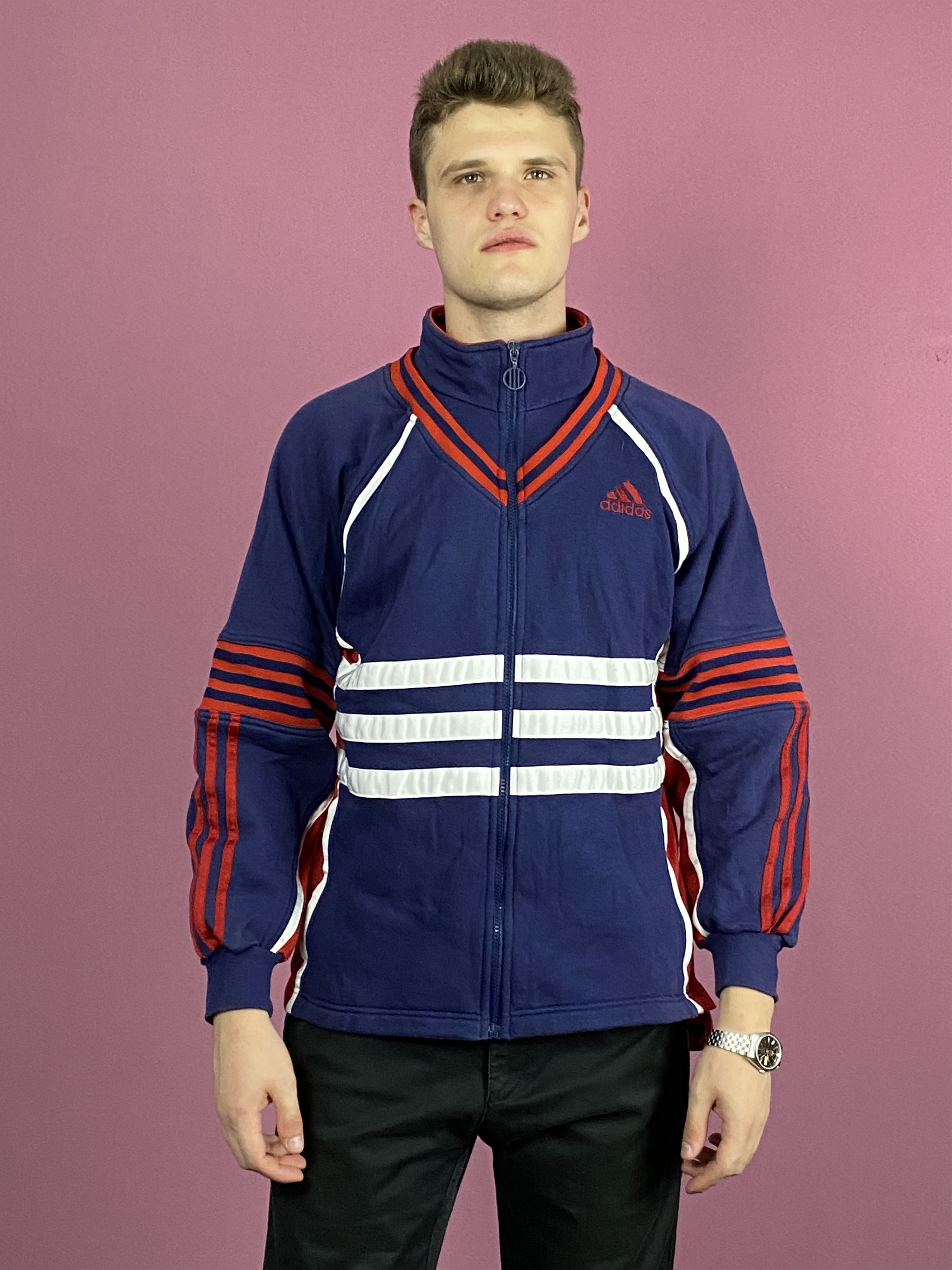 Adidas × Vintage 90s Adidas Vintage Men's Track Jacket - M Cotton Blend Size US M / EU 48-50 / 2 - 2 Thumbnail