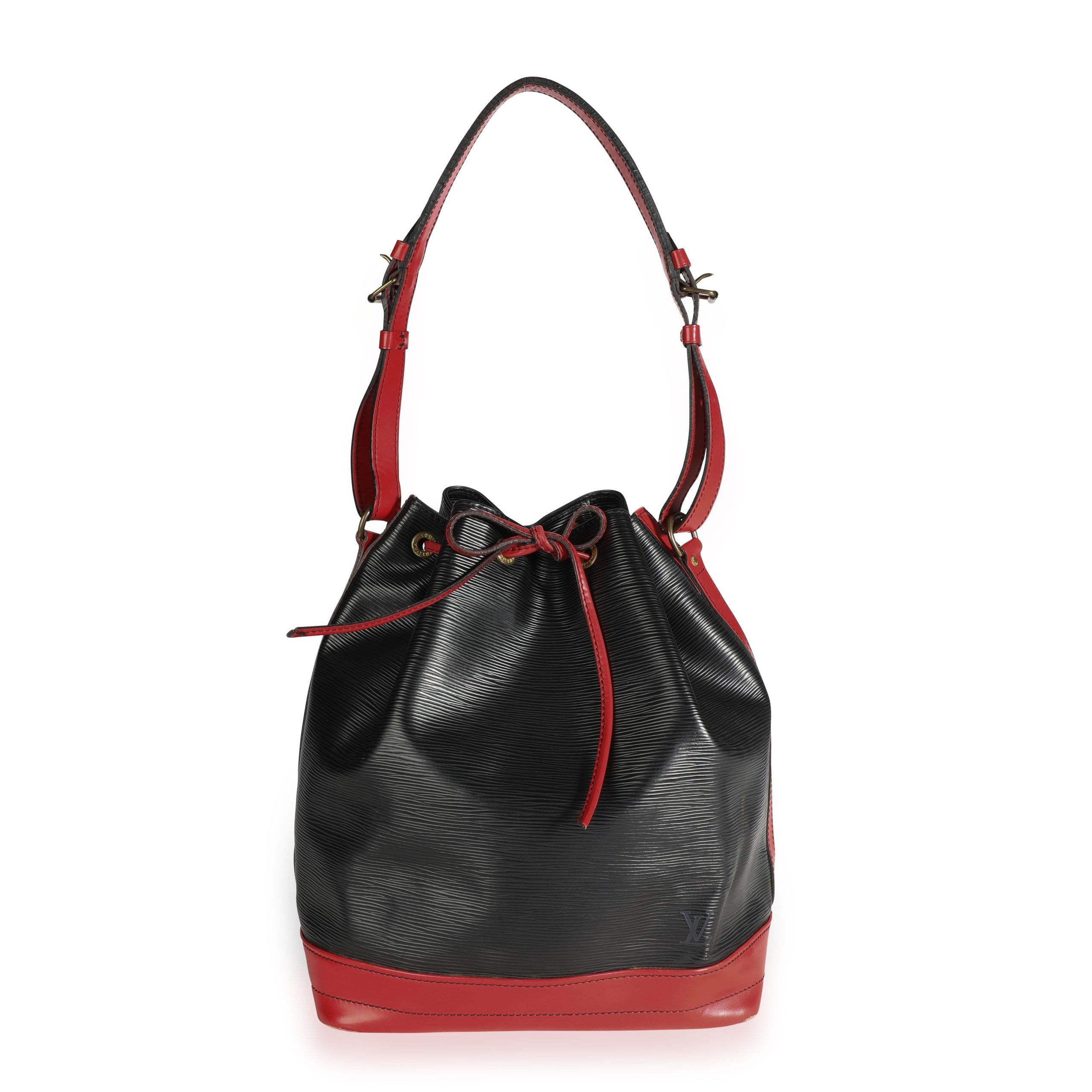 Louis Vuitton Vintage Black & Red Epi Leather Noé Bag