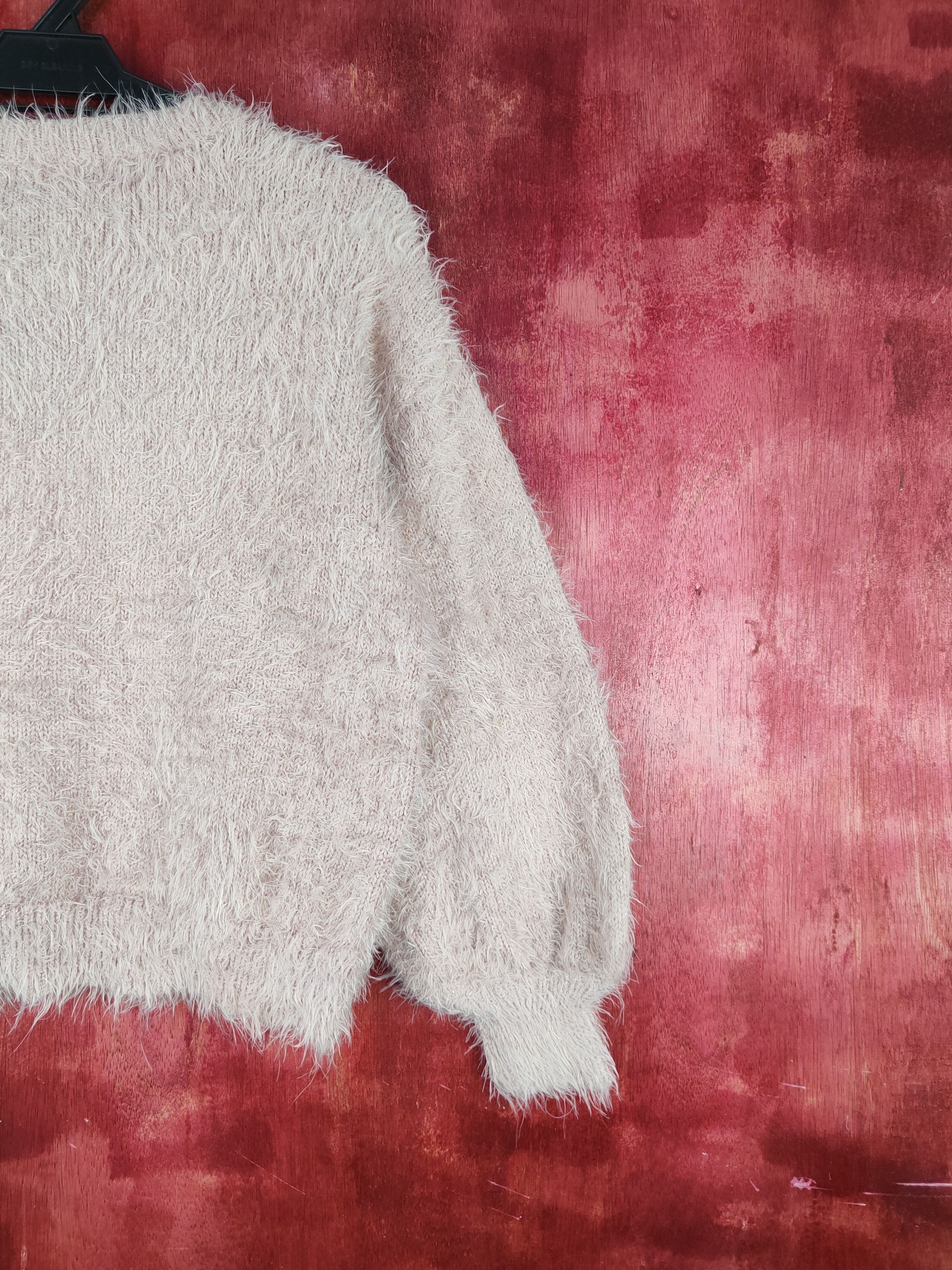 GU GU Pink Shag Shaggy Fur Mohair Knitwear #S2067 Size S / US 4 / IT 40 - 9 Thumbnail