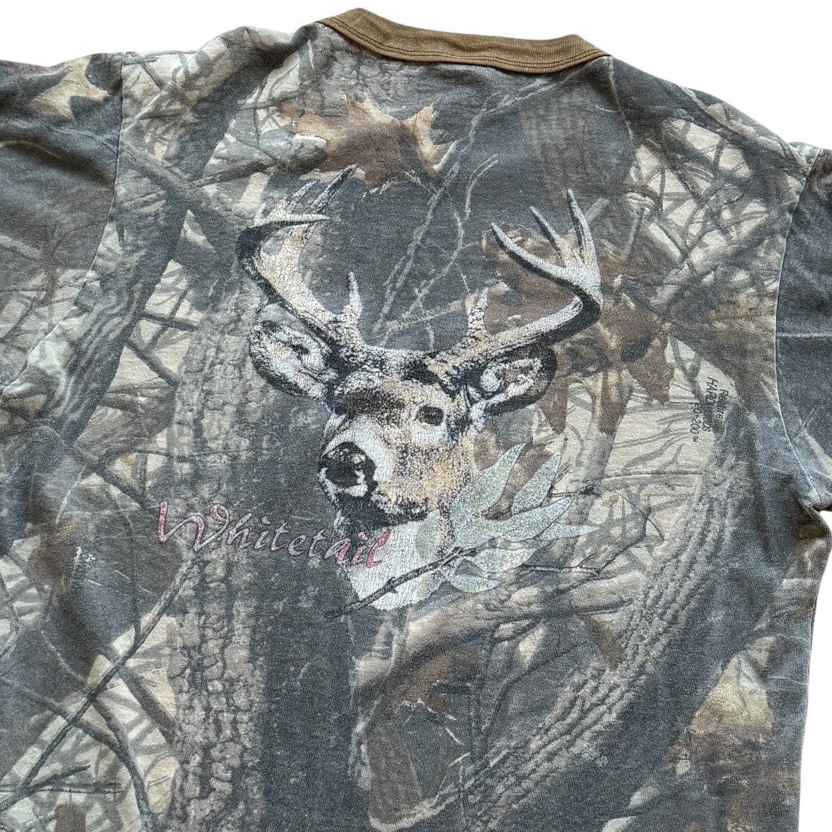 Vintage vintage camo ringer pocket tee with deer graphics Size US L / EU 52-54 / 3 - 4 Thumbnail