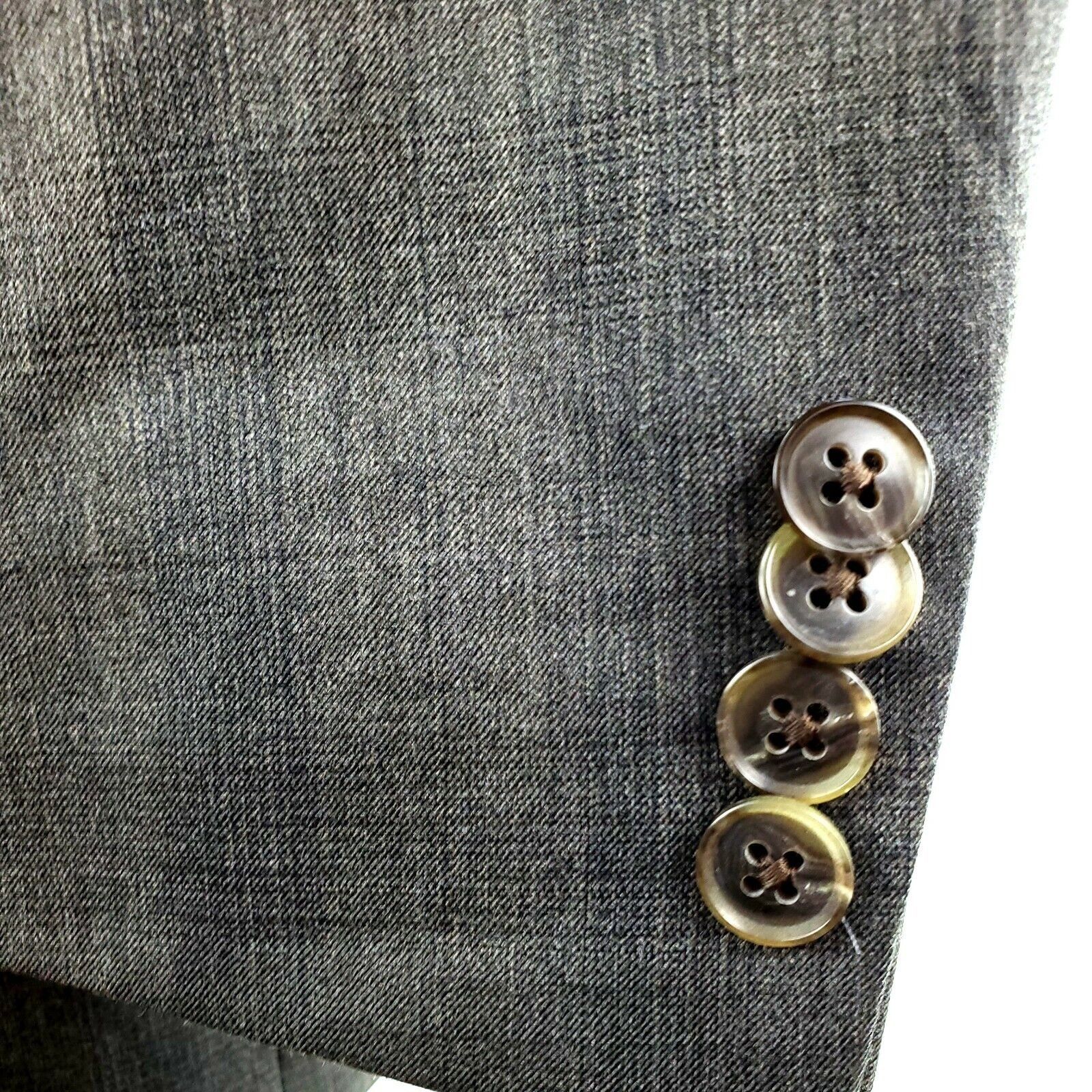 Joseph Abboud Joseph Abboud 40R 2 Button Plaid Gray Wool Blazer Super 120s Size 40R - 3 Thumbnail