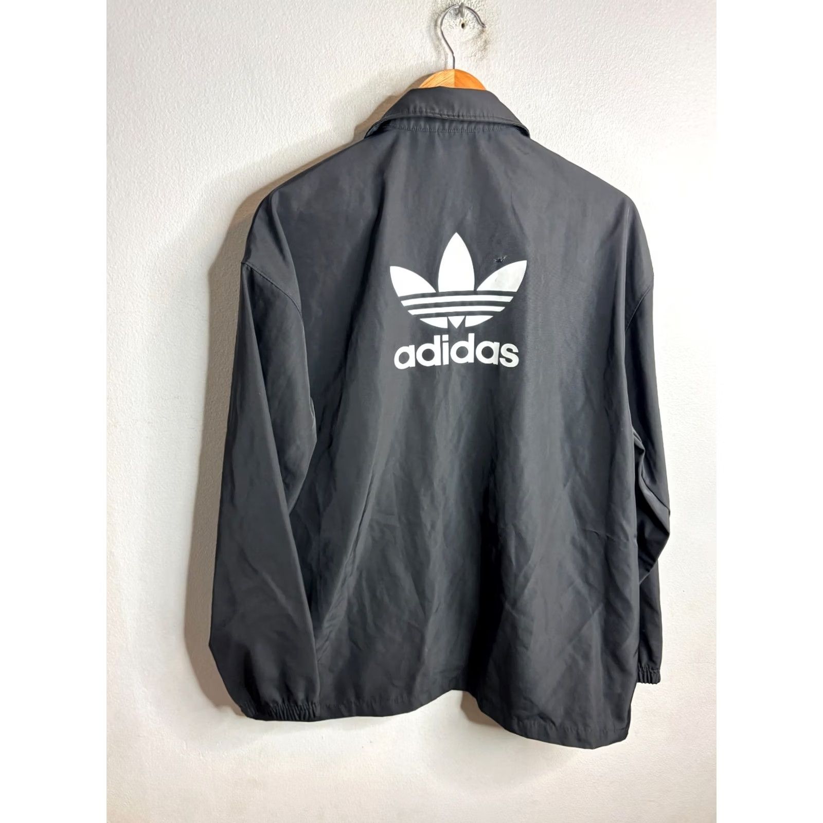 Adidas Adidas Jacket Mens Small Snap On Windbreaker 3 Stripe Running Windbreaker Jacket Size US S / EU 44-46 / 1 - 5 Thumbnail