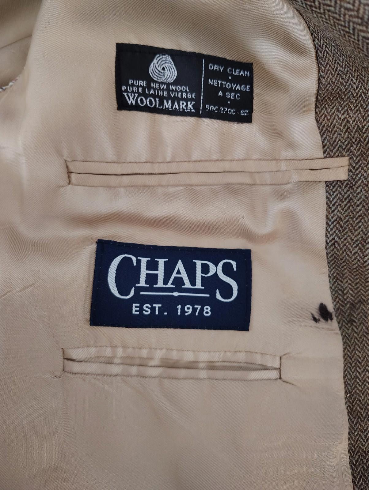 Chaps Chaps Pure Wool Brown Tan Sports Coat Jacket 2 Button Blazer Size 50R - 5 Thumbnail