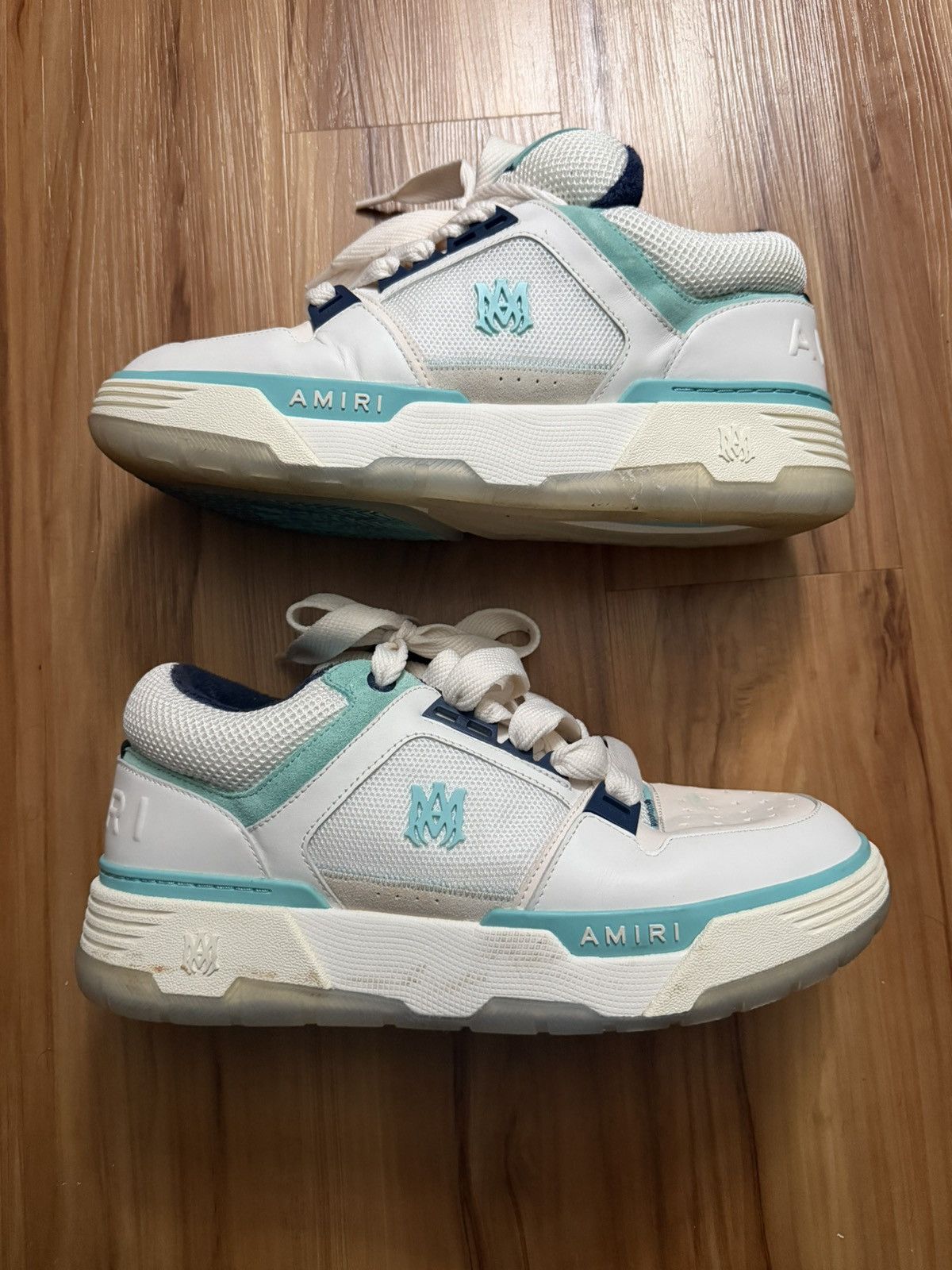 Amiri Amiri MA-1 ‘White Blue’ Size US 14 / EU 47 - 1 Thumbnail