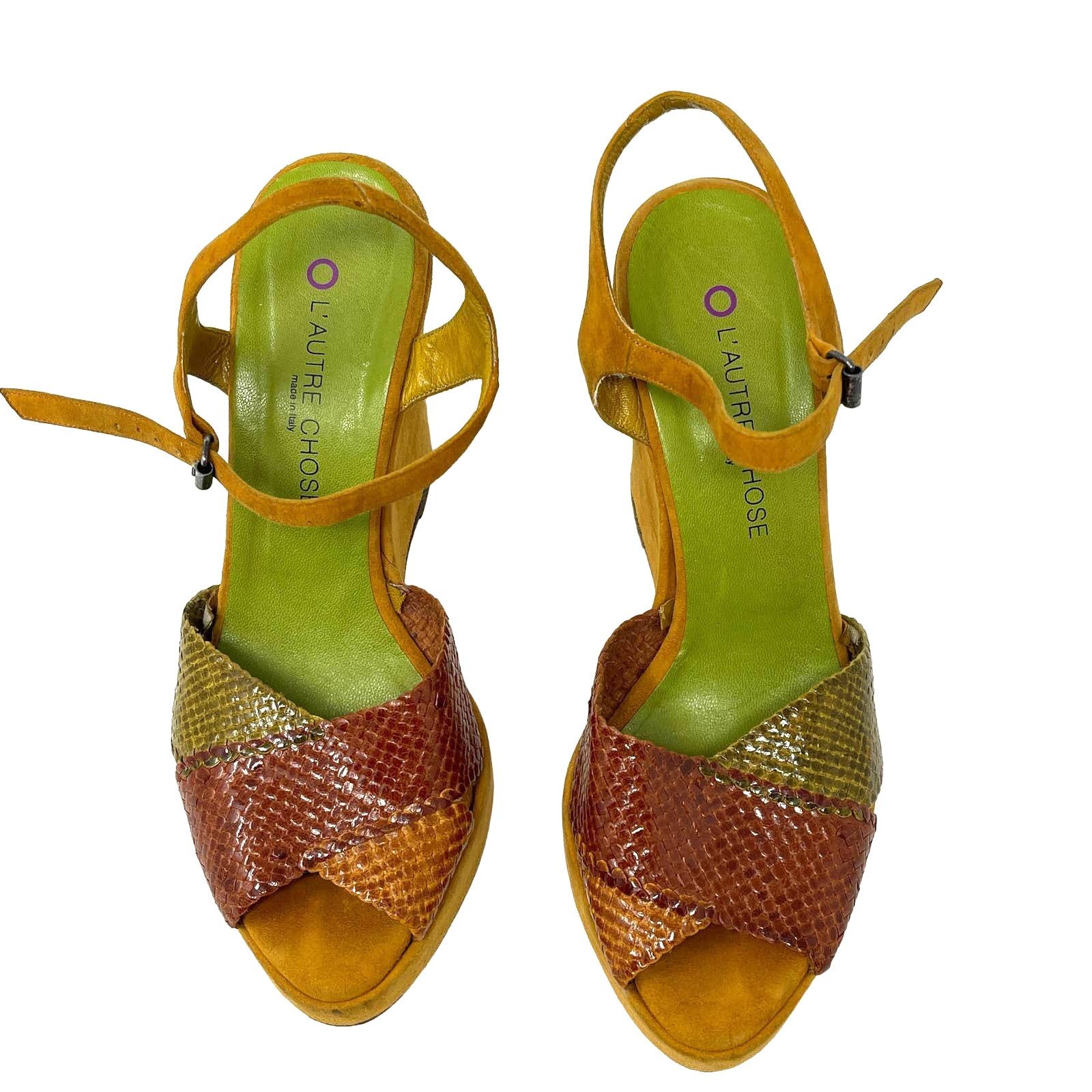 Other L'Autre Chose Suede Platform Wedge Sandals Size EU 38.5 US 8 Size US 8 / IT 38 - 6 Thumbnail