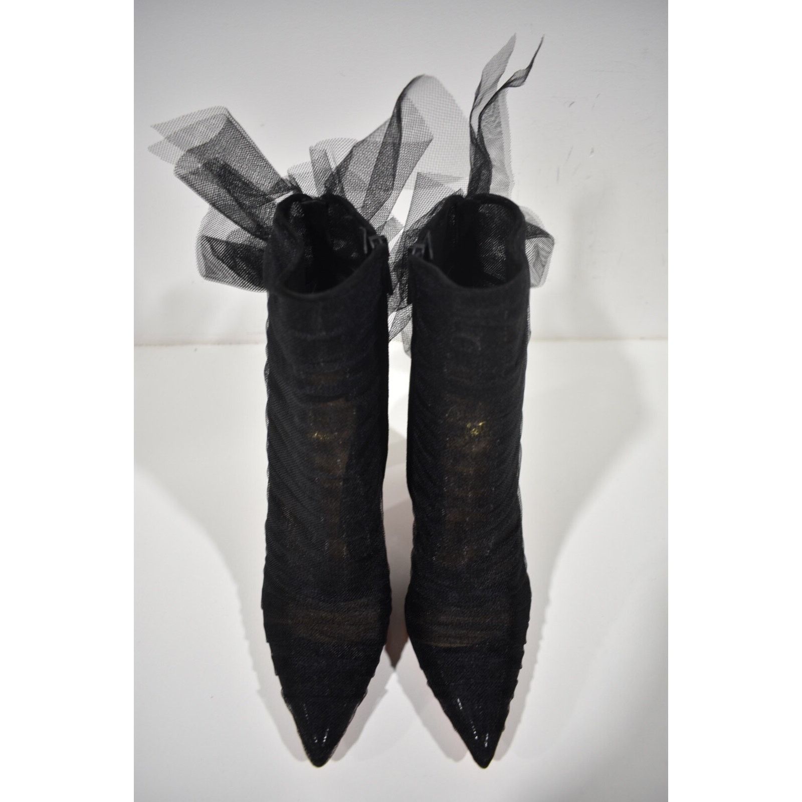 Christian Louboutin Christian Louboutin Libellibooty 100 Black Mesh Tulle Size US 10 / IT 40 - 4 Thumbnail