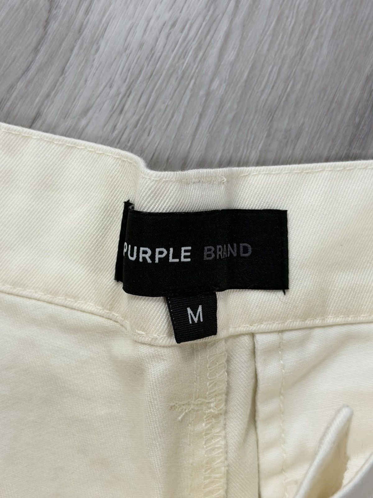 Purple Brand Purple Brand Raw Edge Shorts Whisper White (M) Size US 32 / EU 48 - 4 Thumbnail