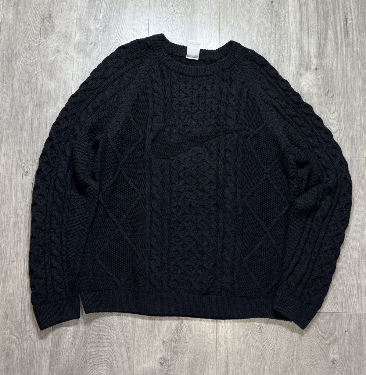 Nike Nike Sportswear Men's Cable Knit Swoosh Sweater Size US L / EU 52-54 / 3 - 2 Thumbnail