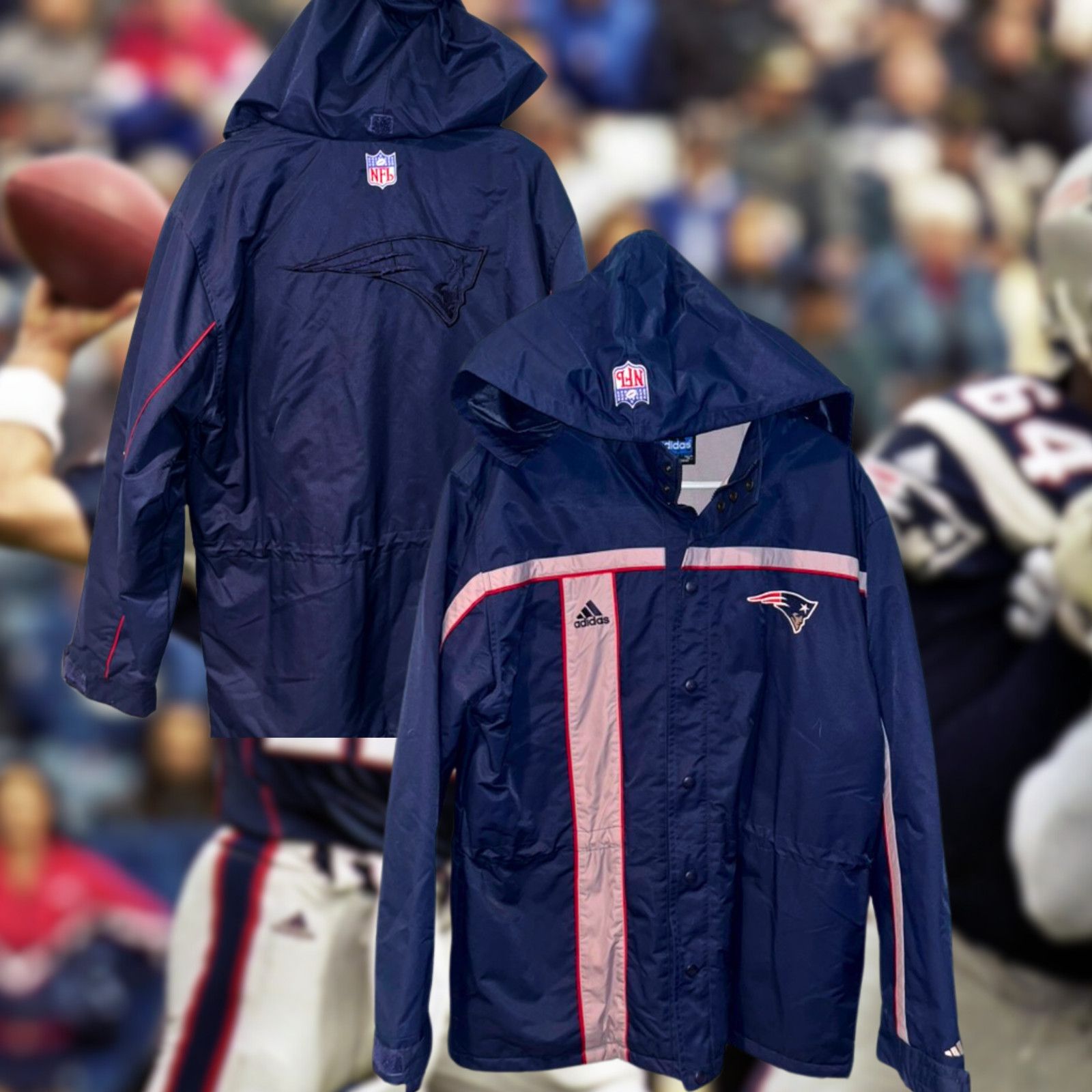 Adidas New England Patriots Adidas Hooded Full Zip Jacket Sz. M NFL Size US M / EU 48-50 / 2 - 1 Thumbnail