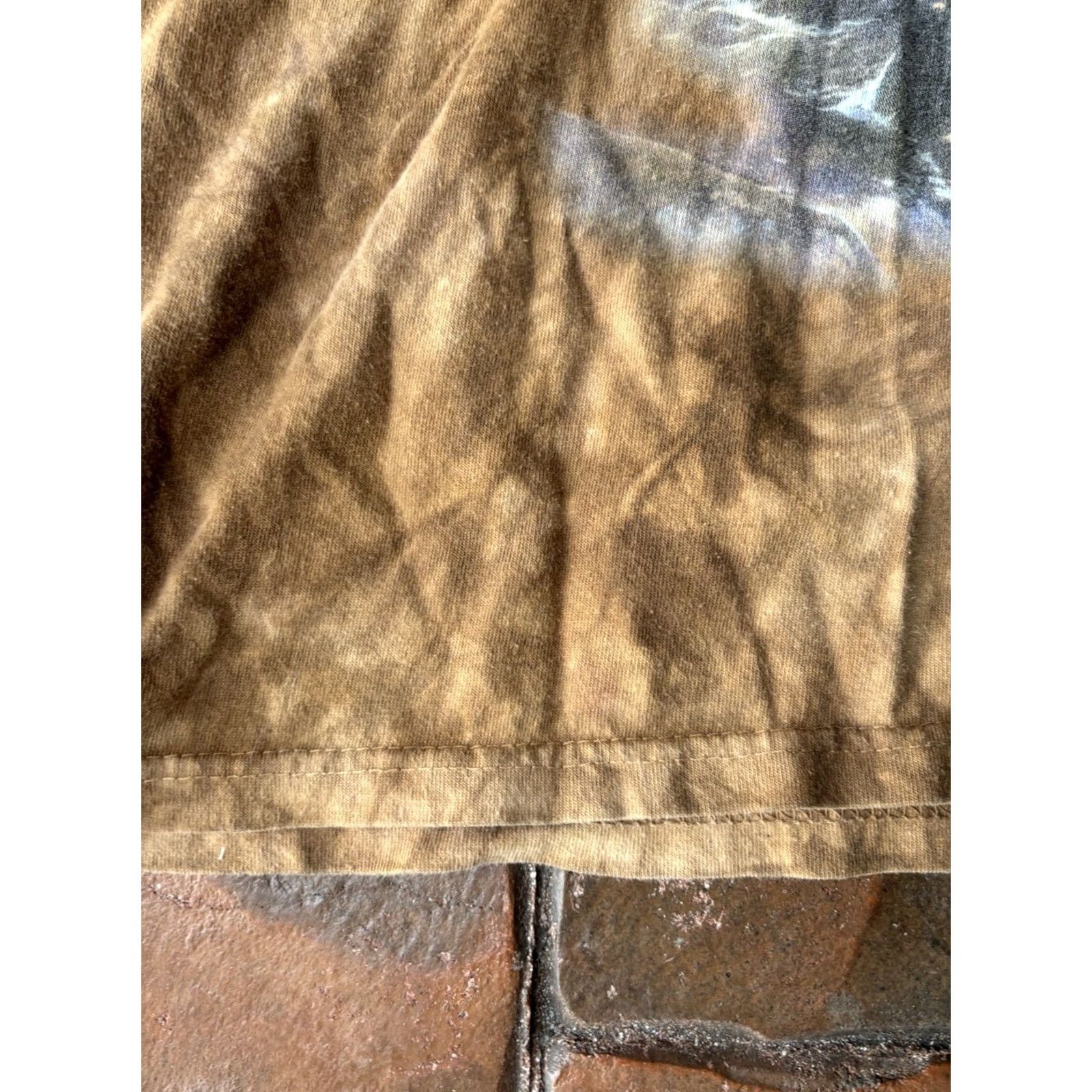 The Mountain VINTAGE The Mountain Ted Blaylock Train Locomotive Tie Dye T-Shirt XL Tan Men Graphic Pattern Crew Neck Short Sleeve 1999 Size US XL / EU 56 / 4 - 6 Thumbnail