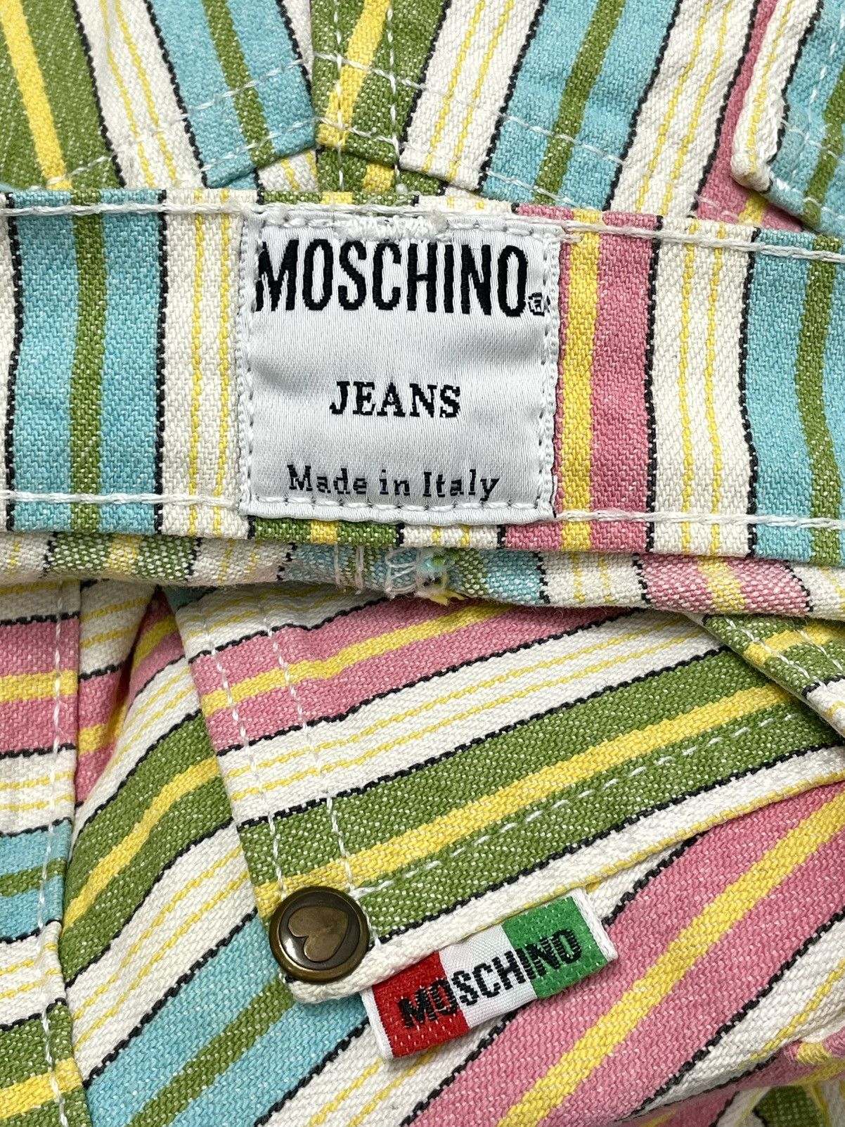 Moschino Moschino Jeans Vintage Striped Carnival Pants Size 31" - 2 Thumbnail