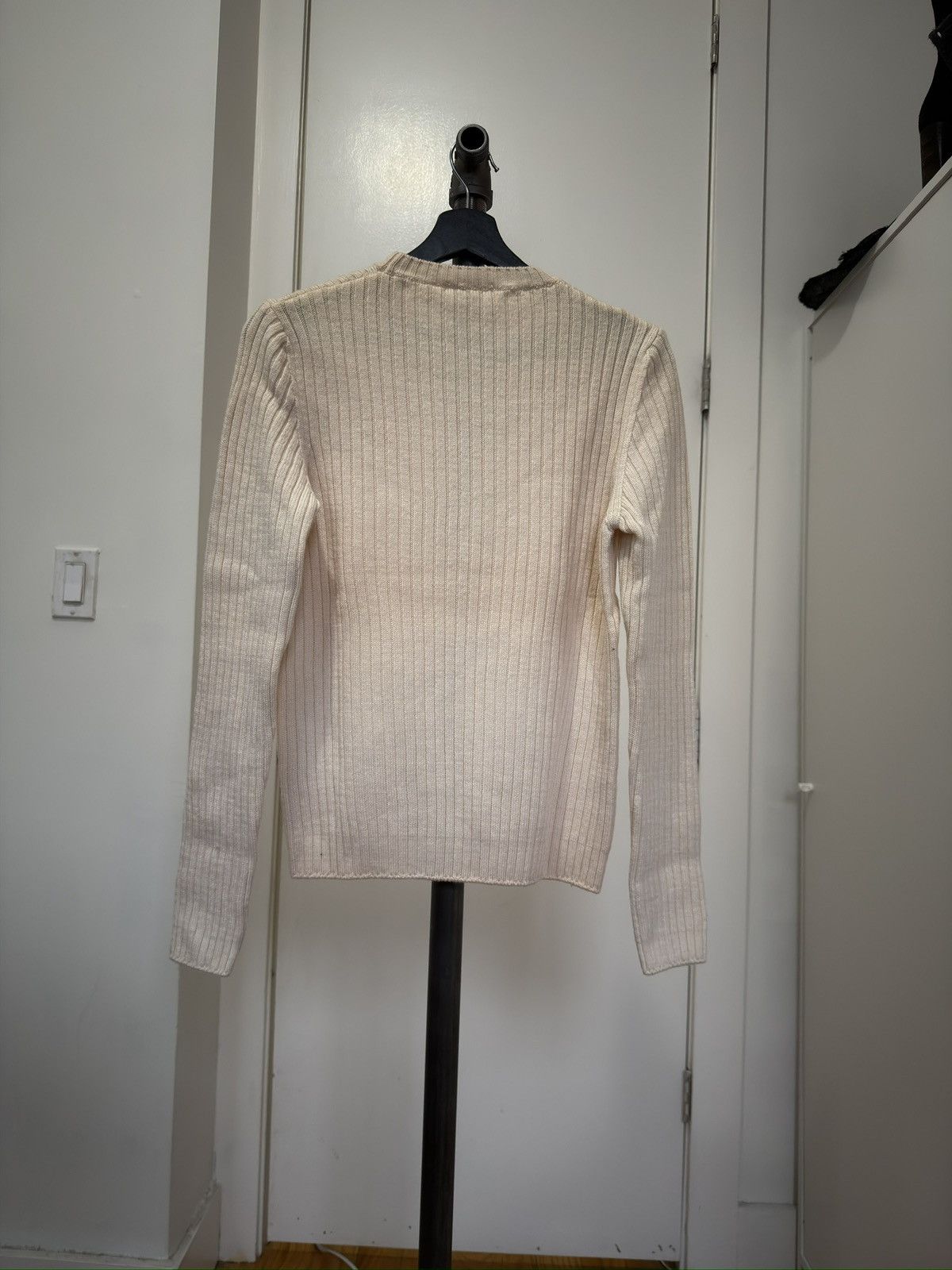 Helmut Lang AW99 Ivory Ribbed Sweater Size US S / EU 44-46 / 1 - 2 Thumbnail