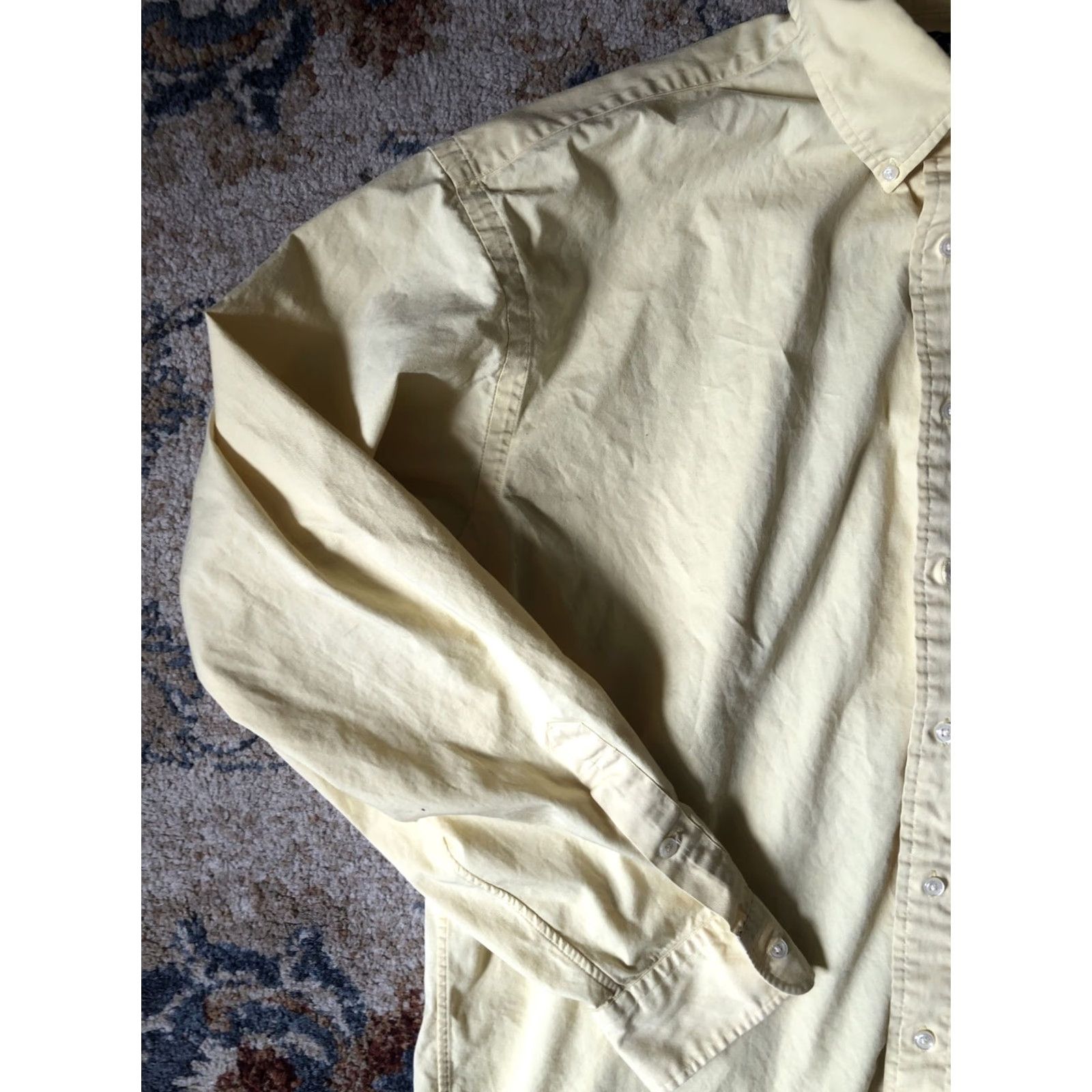 Ralph Lauren Ralph Lauren Blake Dress Shirt Men's Yellow Button-Down Long Sleeve XL Size 46R - 4 Thumbnail
