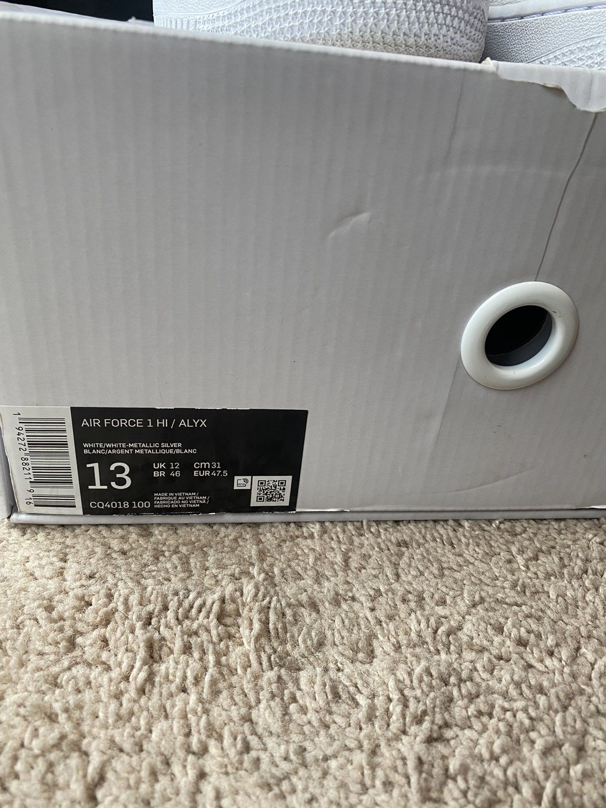 1017 ALYX 9SM × Nike Nike Air Force 1 Alyx Hi Triple White Size 13 Size US 13 / EU 46 - 8 Thumbnail