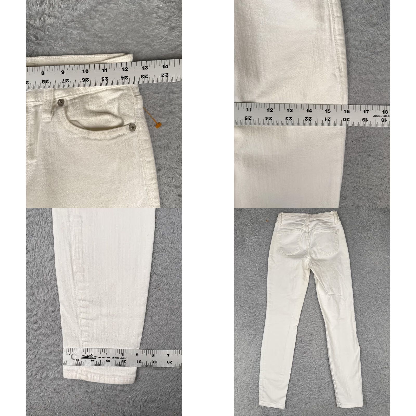 Madewell Madewell Jeans Womens 25x28 White High Riser Skinny High Rise Stretch Denim Size 42" / US 20 - 9 Thumbnail