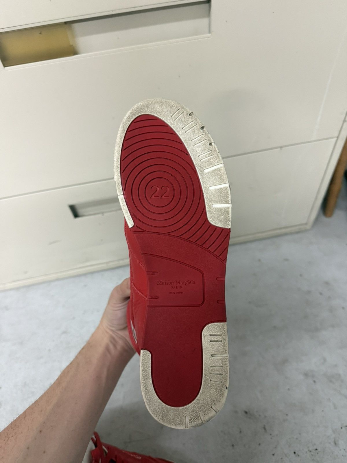 Maison Margiela Maison Margirla DDSTCK Hightop Red Size US 9 / EU 42 - 12 Thumbnail